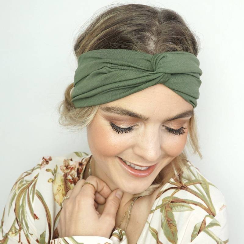 Khaki Haarband Grünes Dunkelgrünes Stirnband Headwrap Boho in Grün von GetFabulous