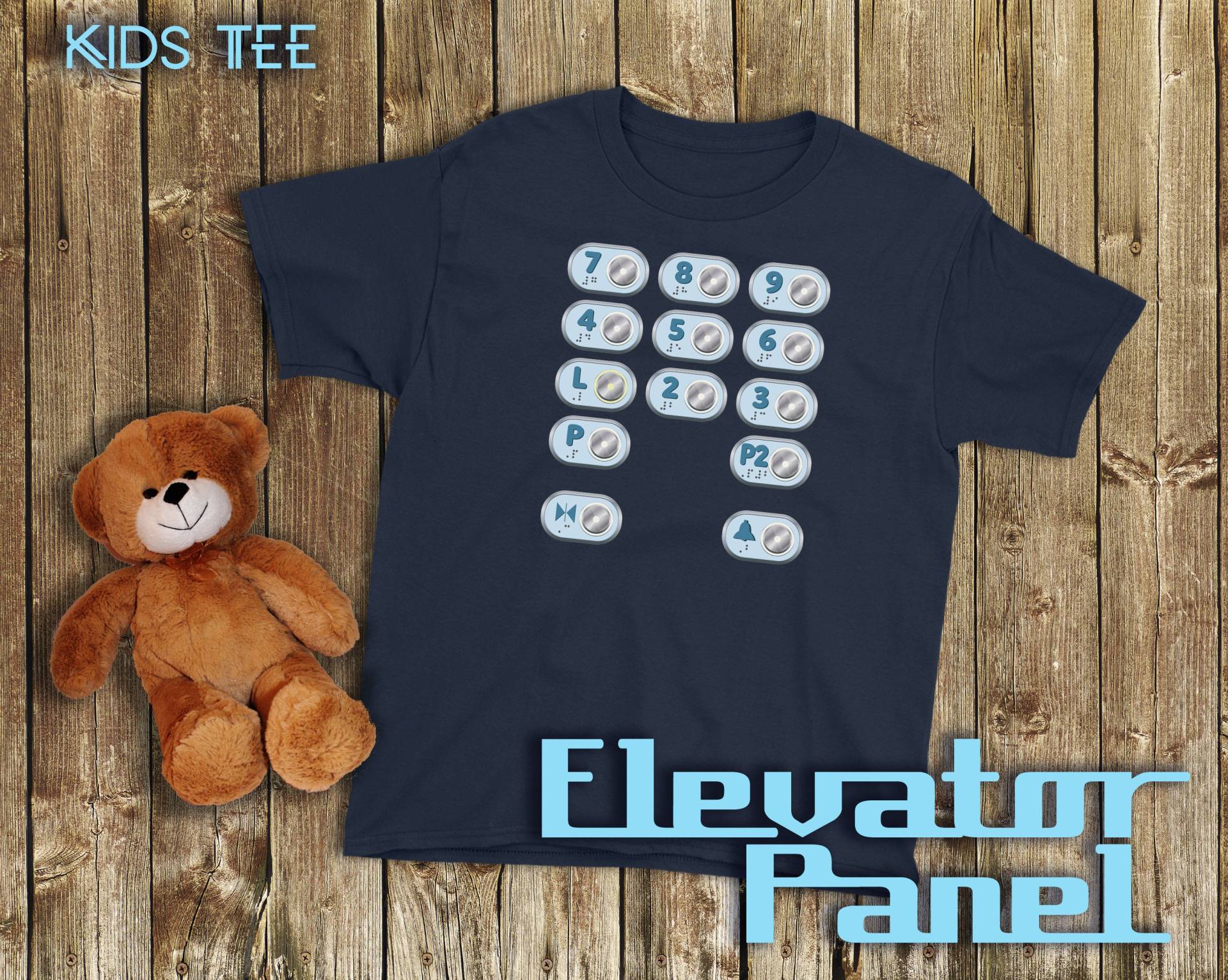 Aufzug Shirt Für Kinder Kleidung Panel Knöpfe Kunst Geschenk Jungen Und Mädchen Größe S, M, L, Xl von GetHopped