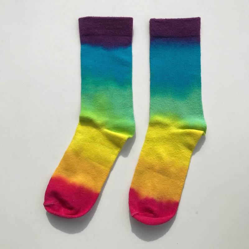Mädchen Größe 13-3 | Aus Jugend Regenbogen Gestreifte Crew Socken von GetKnittedHandmade