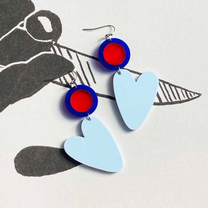 Bunte Acryl Herz Ohrringe // Accessoire Statement Piece Freundschaft Love Corazon Bunte Acryl Herz Ohrringe // Accessoire Statement Piece Freundschaft Love Corazon von GetMadeinLA