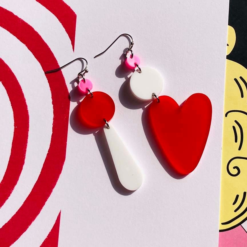 Bunte Herz Acryl Ohrringe // Accessoire Freundschaftsschmuck Love Corazon Bunte Herz Acryl Ohrringe // Accessoire Freundschaftsschmuck Love Corazon von GetMadeinLA