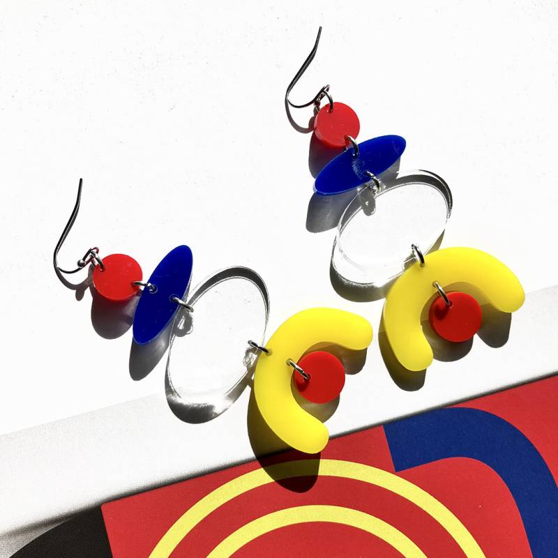 Memphis Design Inspirierte Acrylohrringe // Artsy Accessoire Statement Piece Primärfarbe Post Modern Memphis Design Inspirierte Acrylohrringe // Artsy Accessoire Statement Piece Primärfarbe Post Modern von GetMadeinLA