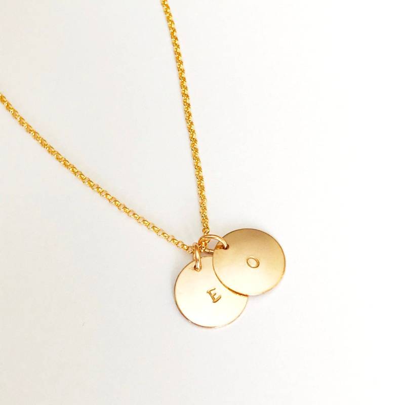 Halskette - Initial in Gold Sterling Silber Brautjungfer Mutter Kindernamen Muttertag Anhänger Gestempelt Großmutter von GetNoticed