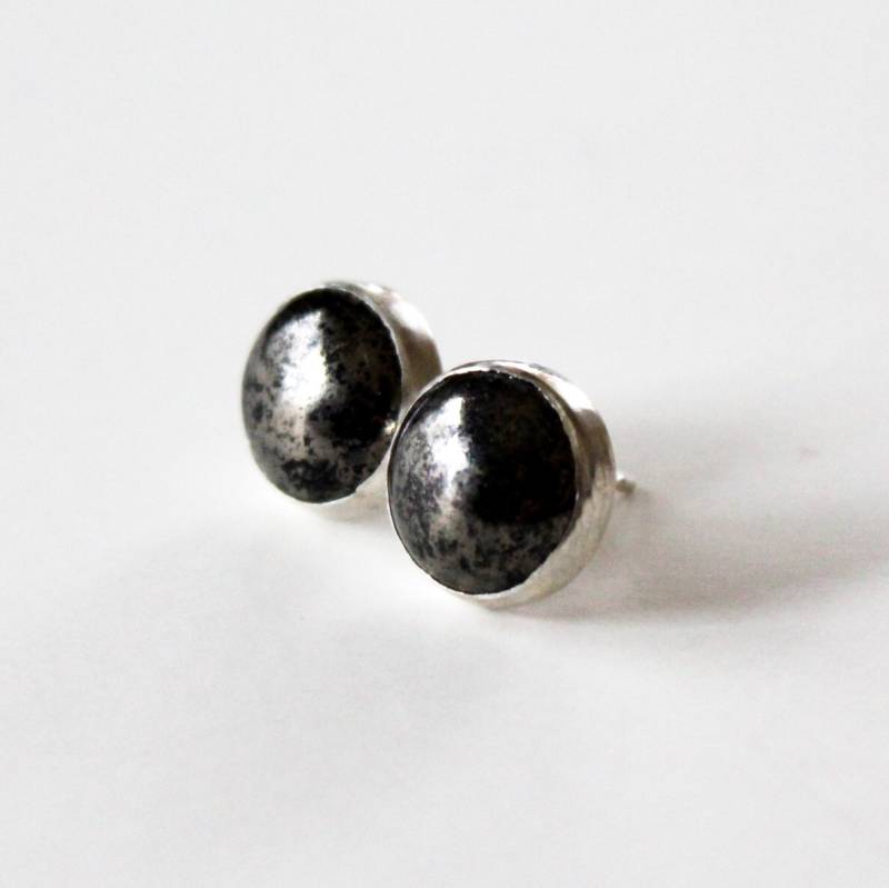 Ohrringe - Antik Gold Pyrit Ohrstecker Sterling Silber Schwarz Und Bronze Dunkelbraun von GetNoticed