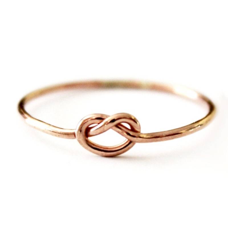 Ring - Zierlichen Wahren Liebhabers-Knoten-Ring 14 K Rose Gold Gefüllt Liebe Knoten 925 Sterling Silber Versprechen Freundschaft Bester Freund von GetNoticed