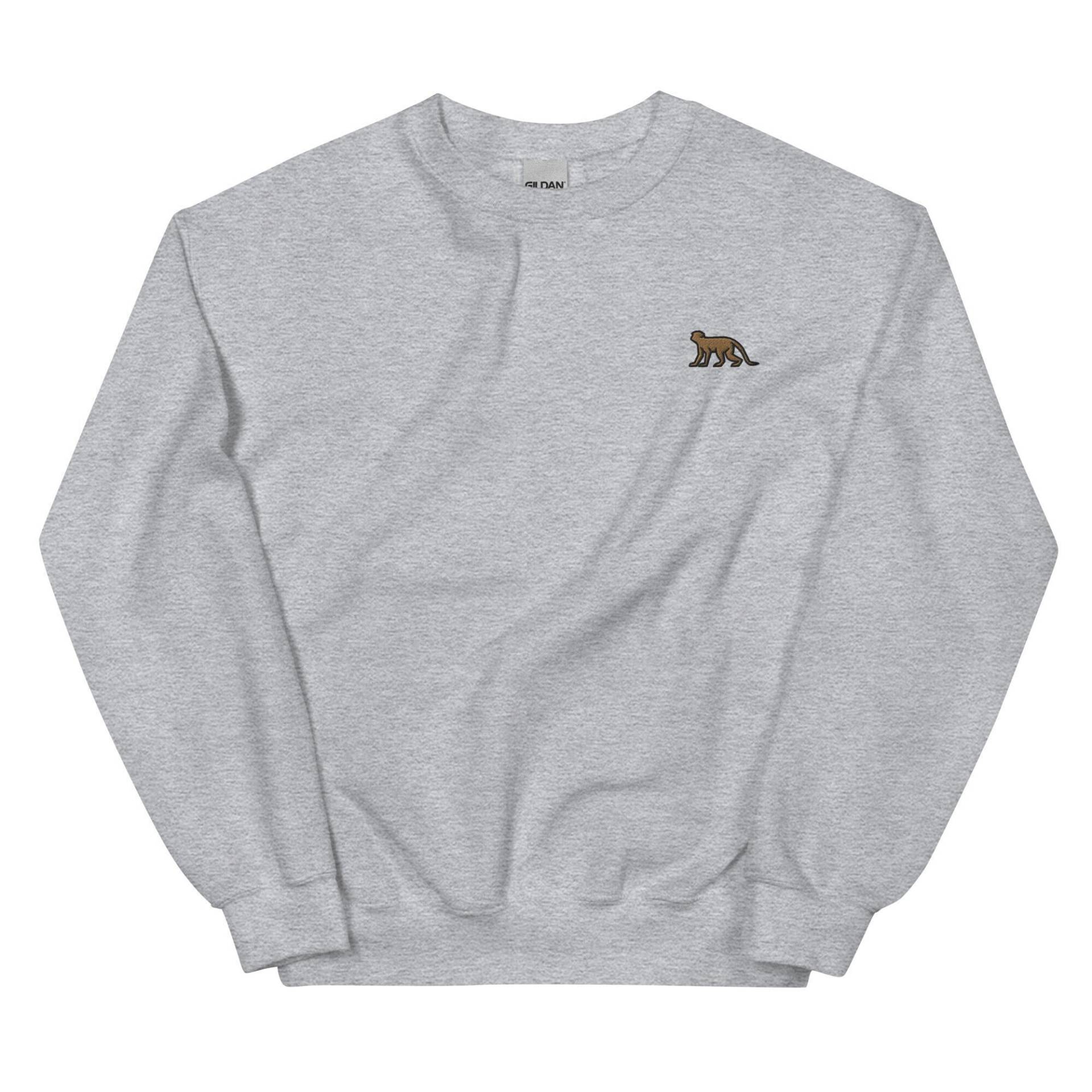 Affe Gesticktes Sweatshirt Geschenk, Niedlicher Unisex Rundhalspullover, Langarmpullover - Mehrere Farben von GetStitch