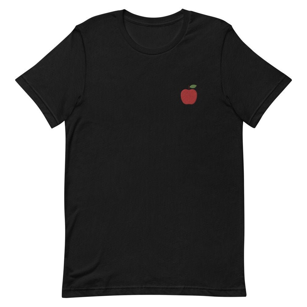 Apple Fruit Besticktes Unisex T-Shirt Geschenk Für Freund, Freundin, Kurzarm Shirt - Mehrere Farben von GetStitch