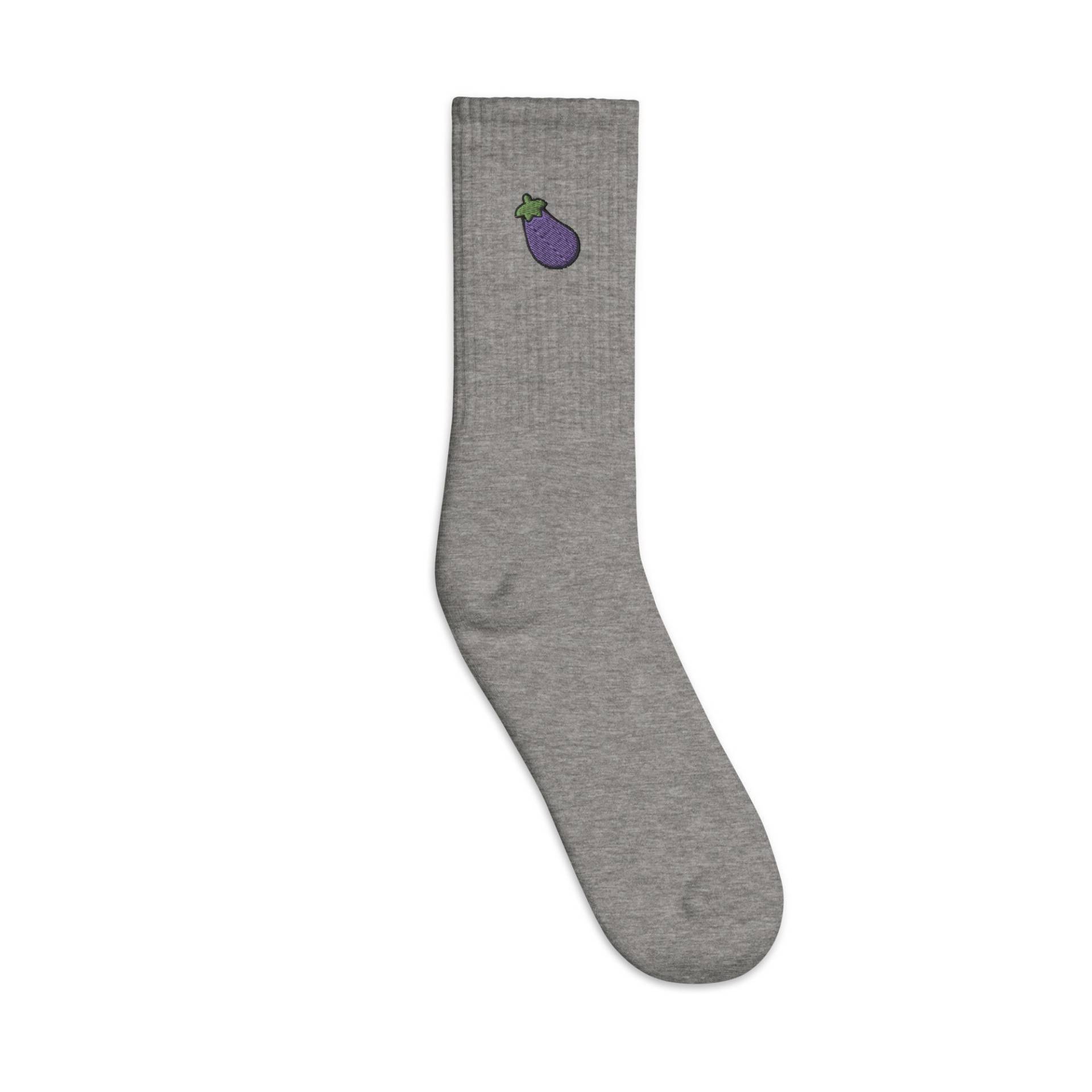 Aubergine Bestickte Socken, Premium Lange Socken Geschenk - Mehrere Farben von GetStitch