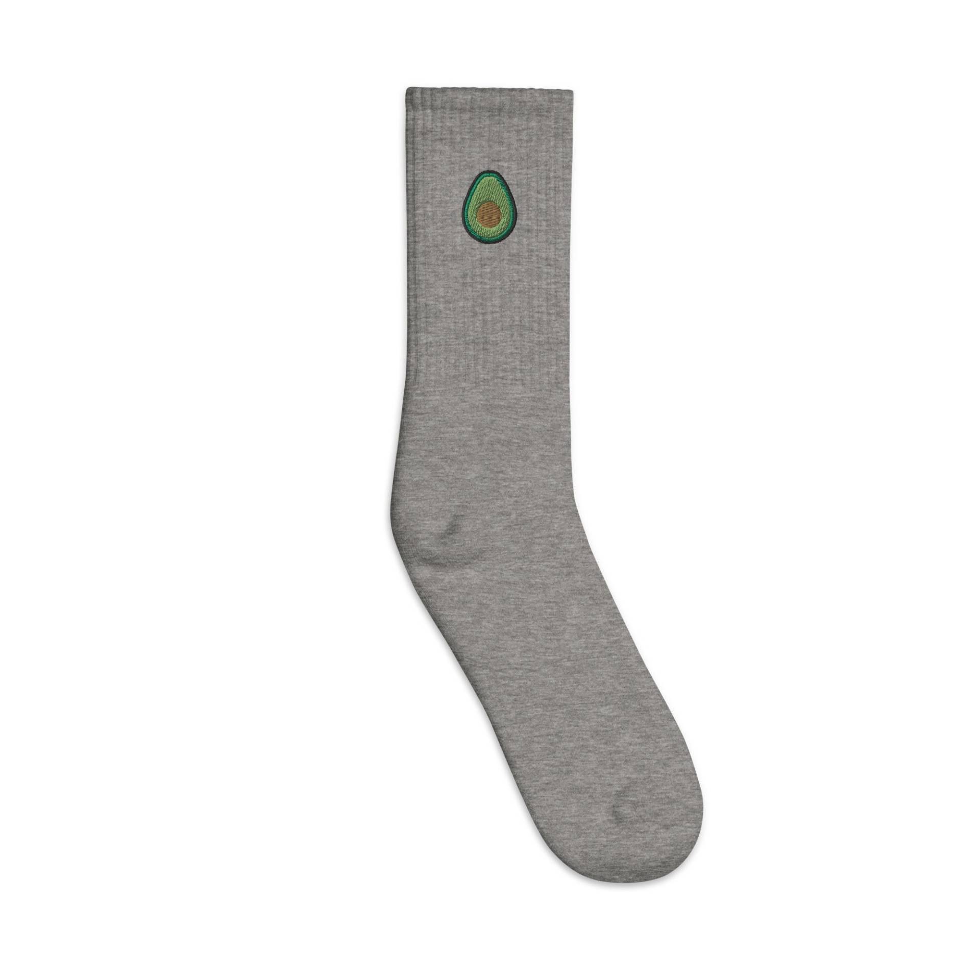 Avocado Bestickte Socken, Premium Lange Socken Geschenk - Mehrere Farben von GetStitch