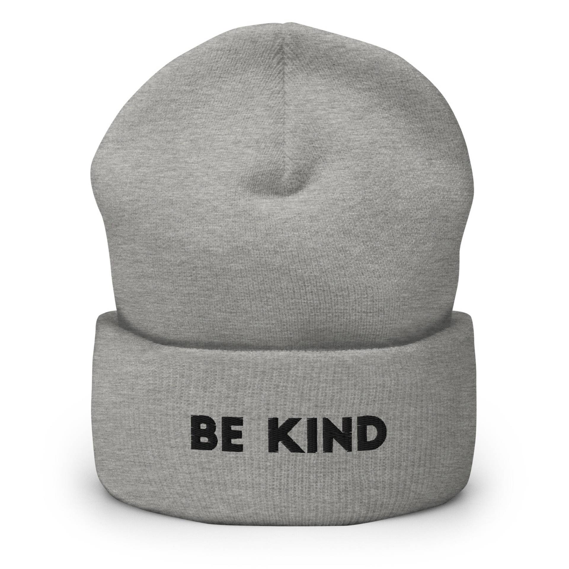 Be Kind Bestickt Beanie, Handgemachte Manschetten Strick Unisex Slouchy Erwachsene Winter Hut Mütze Geschenk von GetStitch