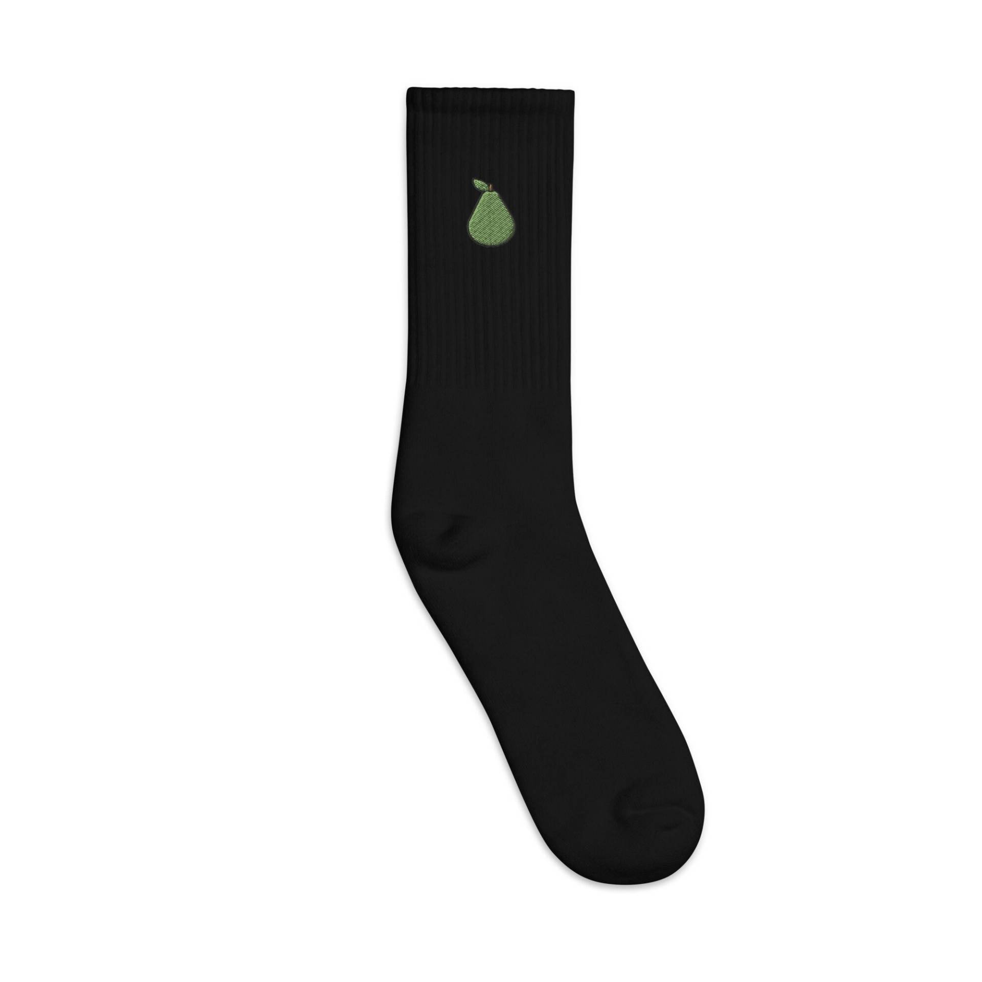 Birnen Bestickte Socken, Premium Bestickte Lange Socken Geschenk - Mehrere Farben von GetStitch