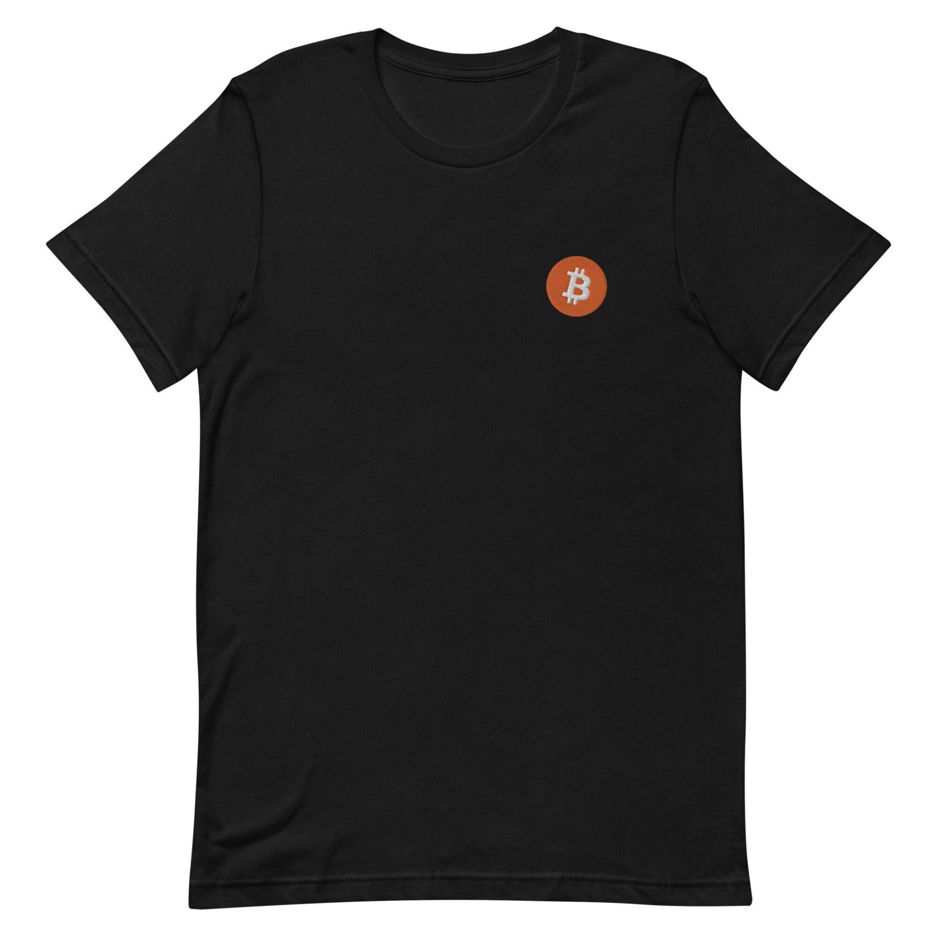 Bitcoin Cryptocurrency Blockkette Icon Besticktes Unisex T-Shirt Geschenk Für Freund, Herren Kurzarm Shirt - Mehrere Farben von GetStitch