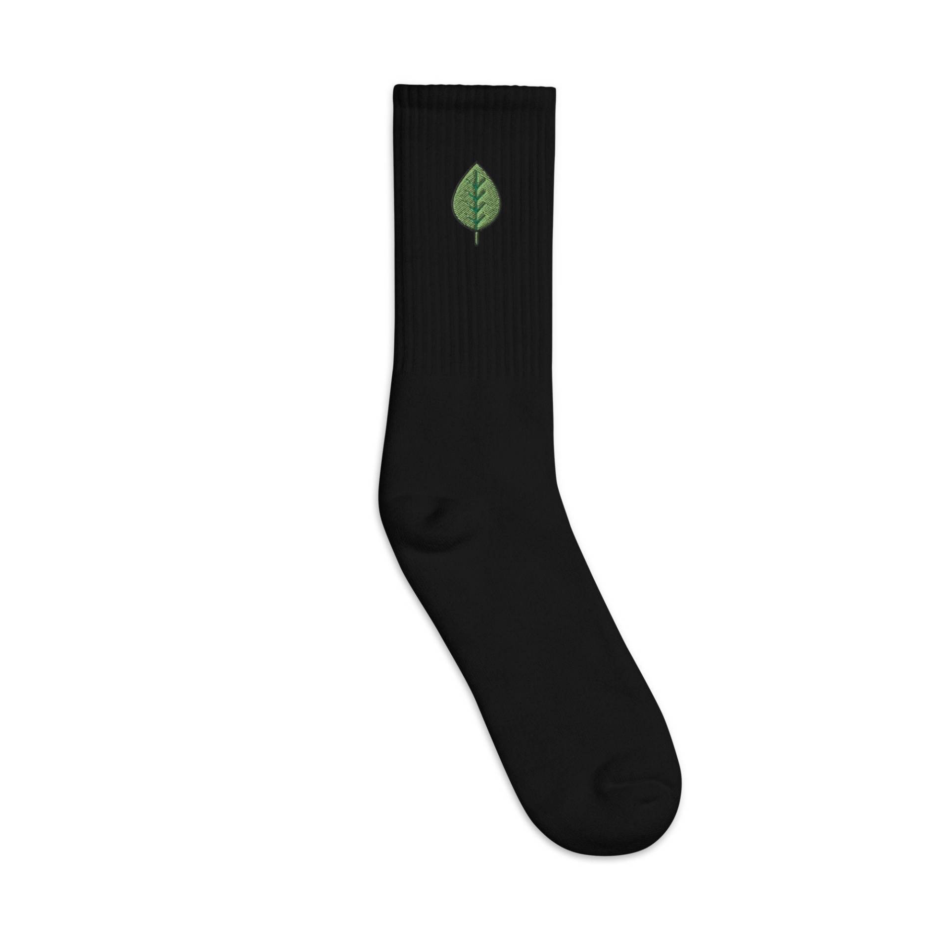 Blatt Bestickte Socken, Premium Bestickte Lange Socken Geschenk - Mehrere Farben von GetStitch