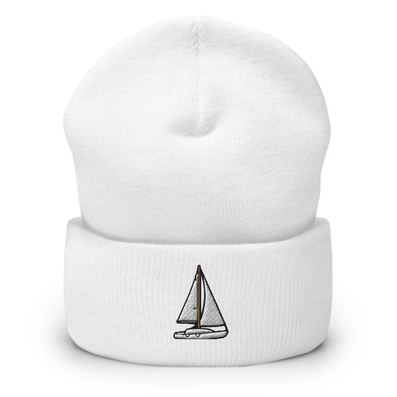 Boot Segeln Segelboot Yacht Bestickte Mütze, Handmade Cuffed Knit Unisex Slouchy Erwachsene Winter Mütze Geschenk von GetStitch