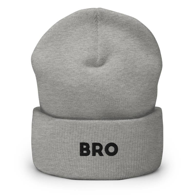 Bro Bestickte Mütze, Handgefertigte Manschette Stricken Unisex Slouchy Erwachsene Wintermütze Mütze Geschenk von GetStitch