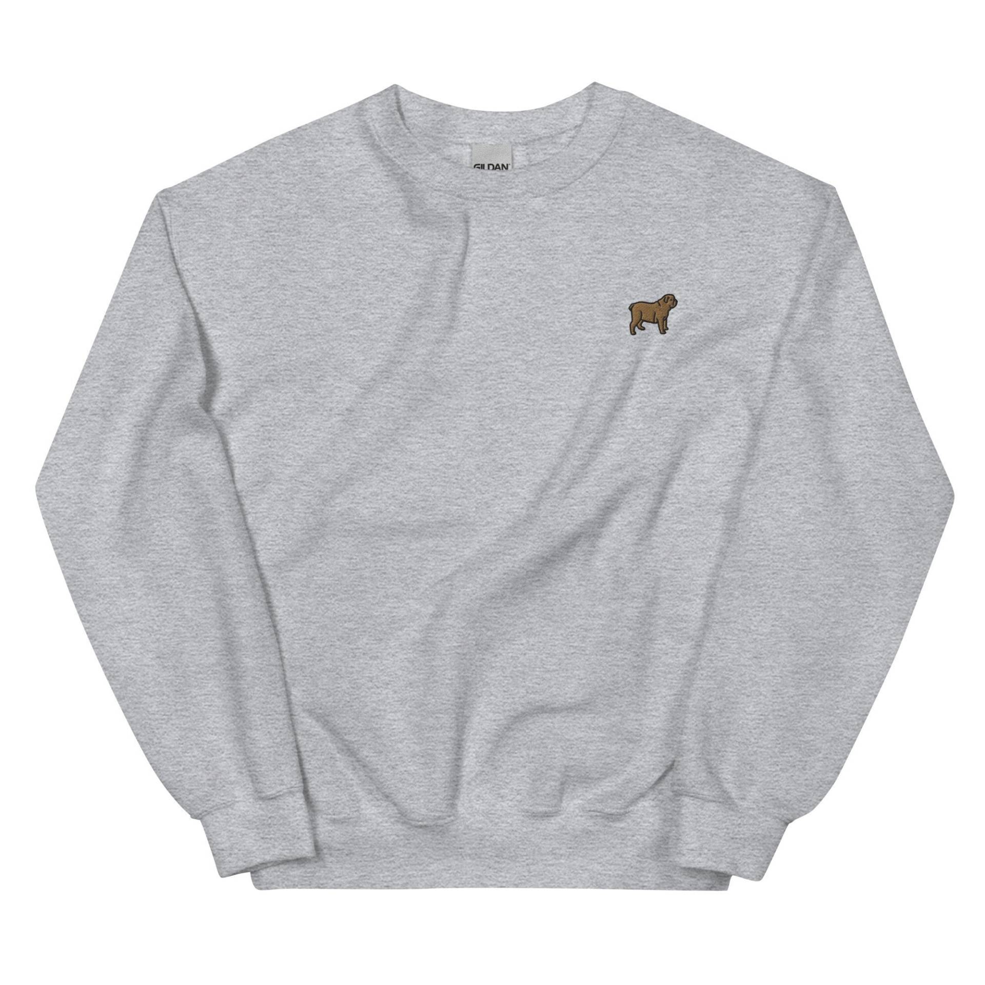Bulldogge Besticktes Sweatshirt Geschenk, Süßer Unisex Crewneck Pullover, Langarm Pullover - Mehrere Farben von GetStitch