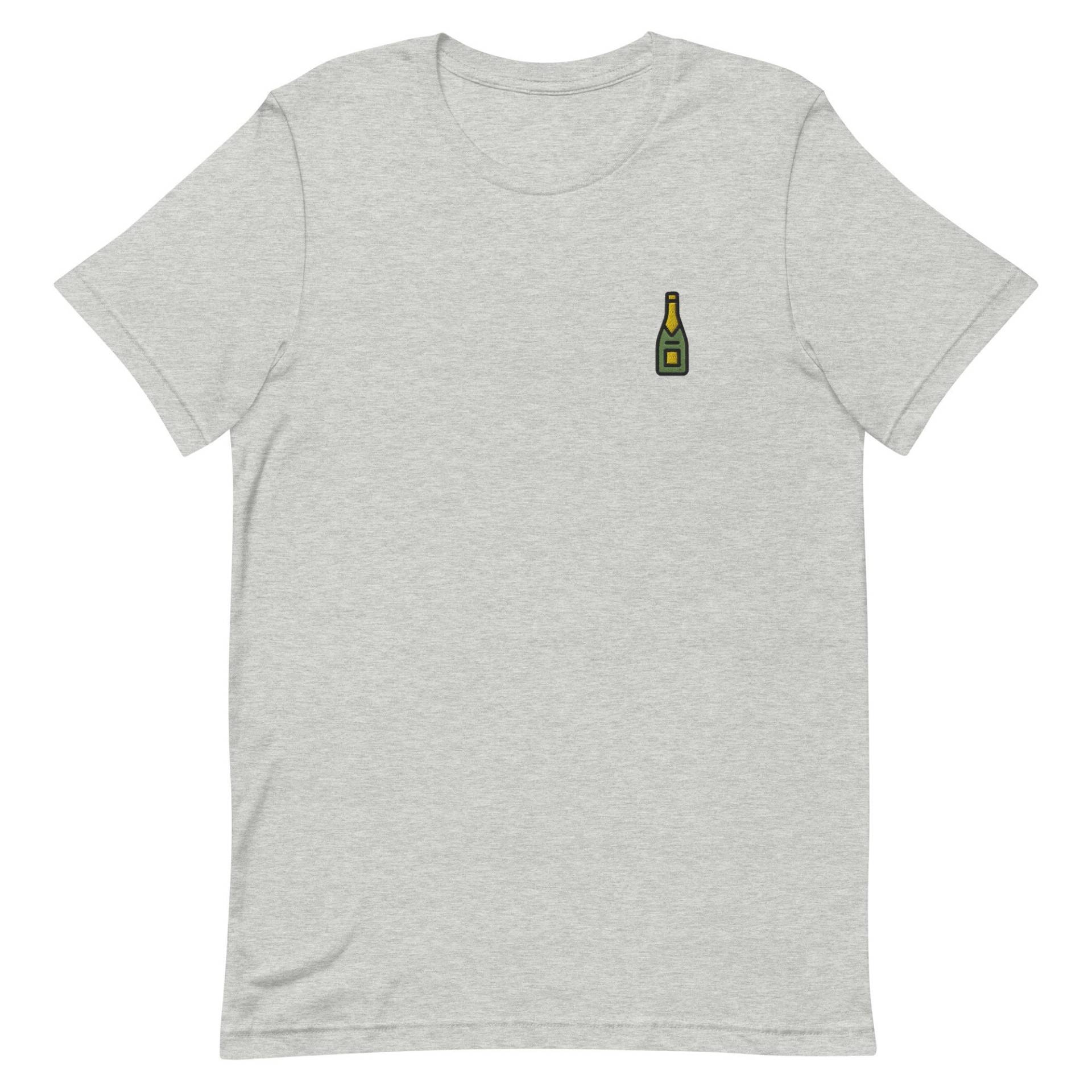 Champagner Unisex T-Shirt, Besticktes T-Shirt Geschenk Für Freund, Freundin, Kurzarm-Shirt - Mehrere Farben von GetStitch