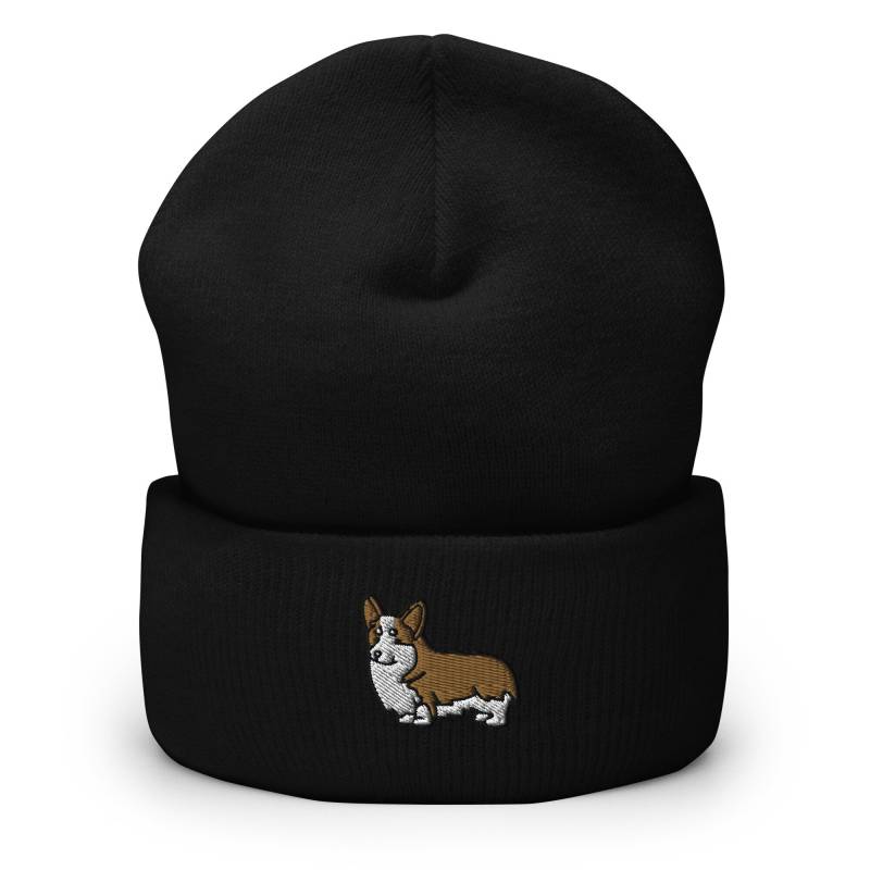 Corgis Bestickte Mütze, Handgefertigte Cuffed Knit Unisex Slouchy Erwachsene Winter Mütze Kappe Geschenk von GetStitch