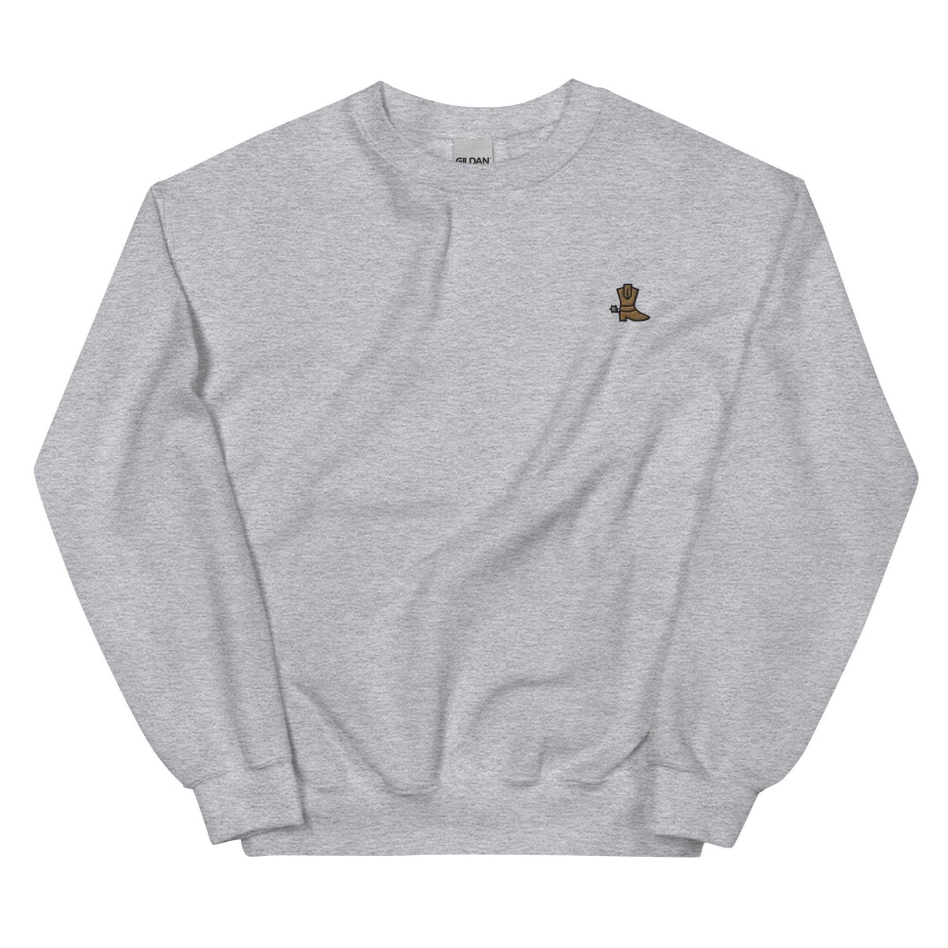 Cowboystiefel Besticktes Sweatshirt Geschenk, Süßer Unisex Crewneck Pullover, Langarm Pullover - Mehrere Farben von GetStitch