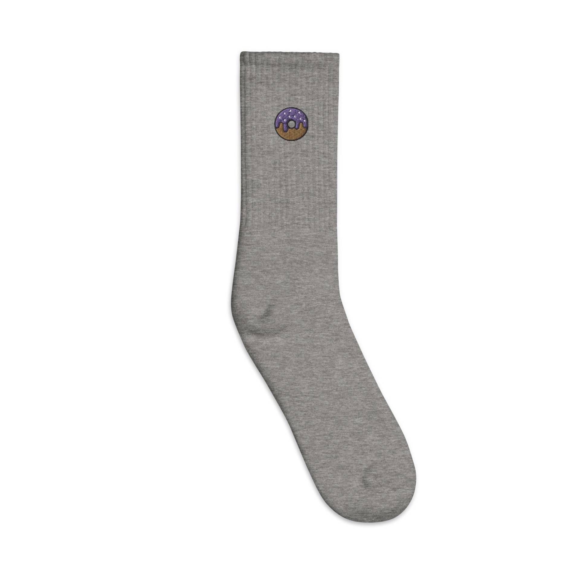 Donut Bestickte Socken, Premium Lange Socken Geschenk - Mehrere Farben von GetStitch