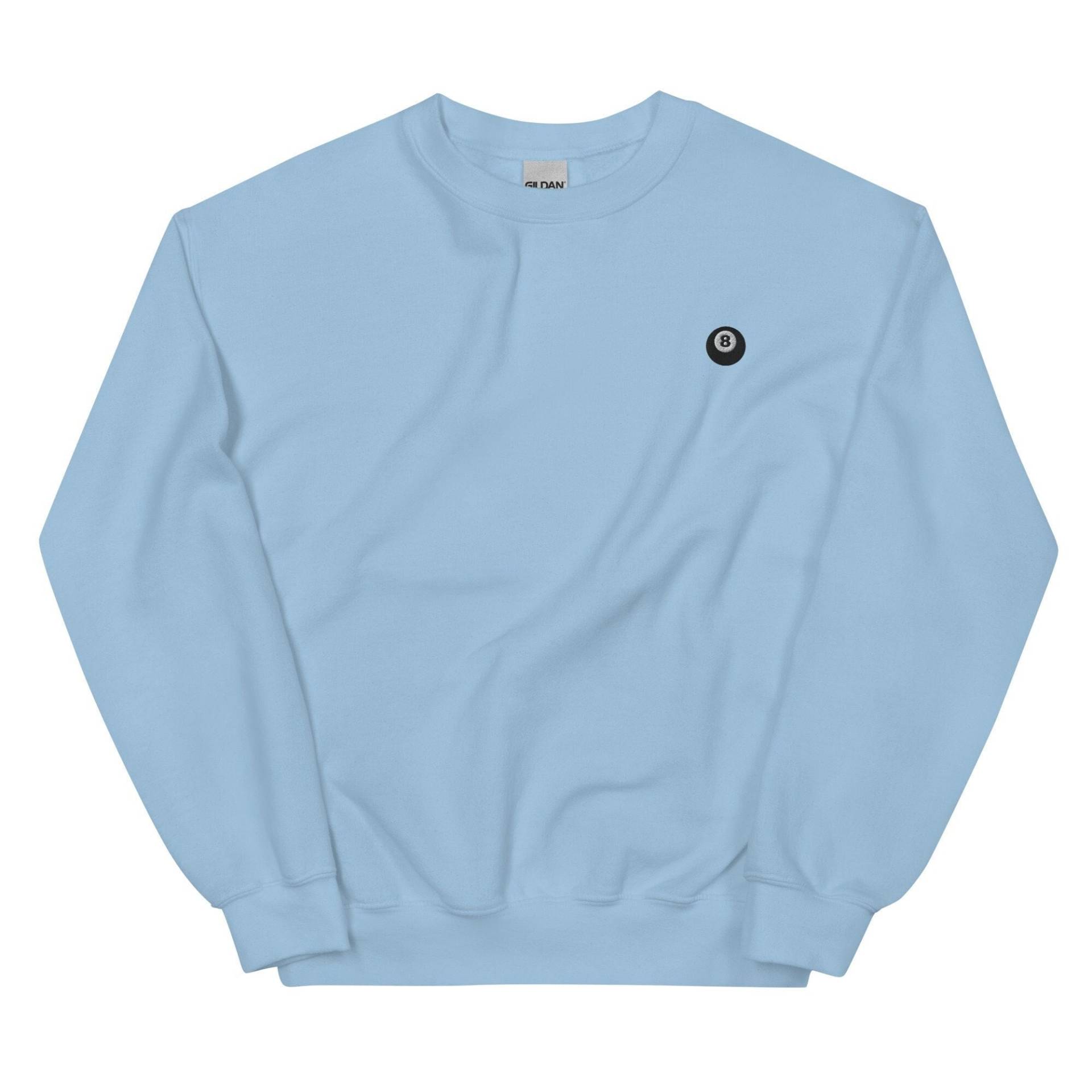 Acht Ball Besticktes Sweatshirt Geschenk, Süßer Unisex Crewneck Pullover, Langarm Pullover - Mehrere Farben von GetStitch