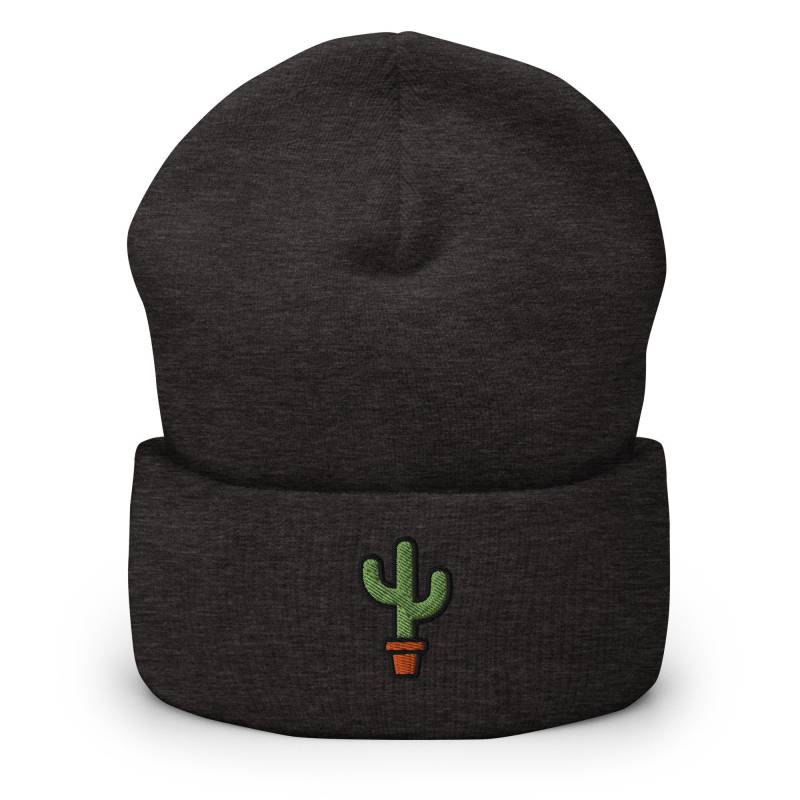 Topf Sukkulenten Kaktus Bestickte Mütze, Handgefertigte Manschette Stricken Unisex Slouchy Erwachsene Winter Mütze Geschenk von GetStitch
