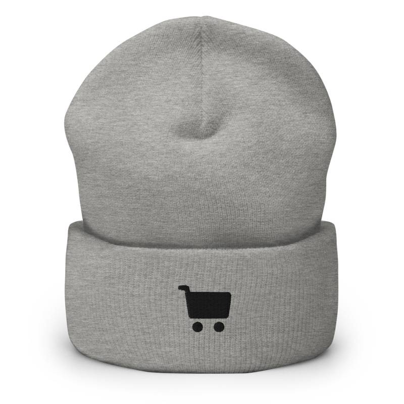 Einkaufswagen Emoji Symbol Gestickte Mütze, Handgemachte Manschette Stricken Unisex Slouchy Erwachsene Winter Mütze Geschenk von GetStitch