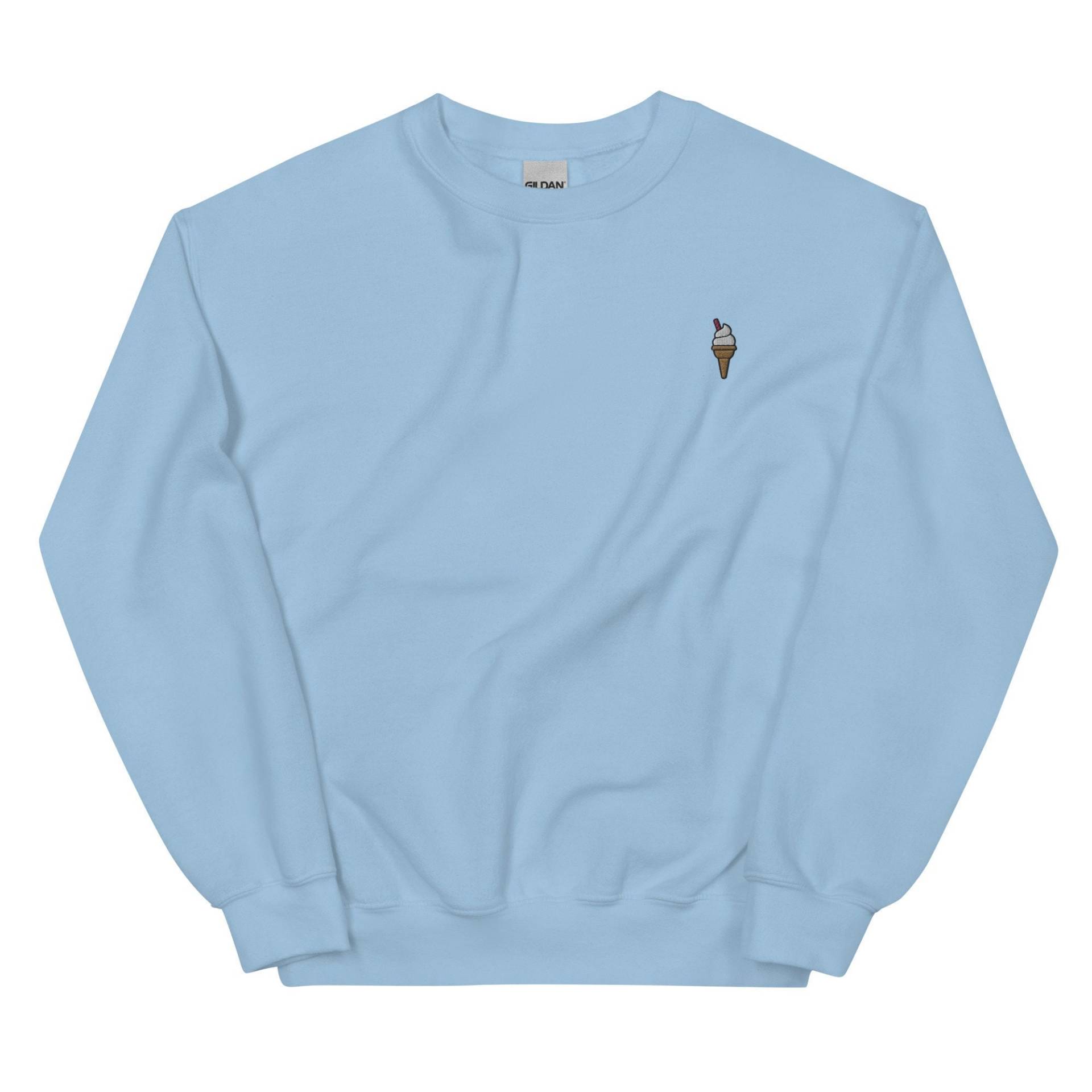 Eiscreme Besticktes Sweatshirt Geschenk, Süßer Unisex Crewneck Pullover, Langarm Pullover - Mehrere Farben von GetStitch