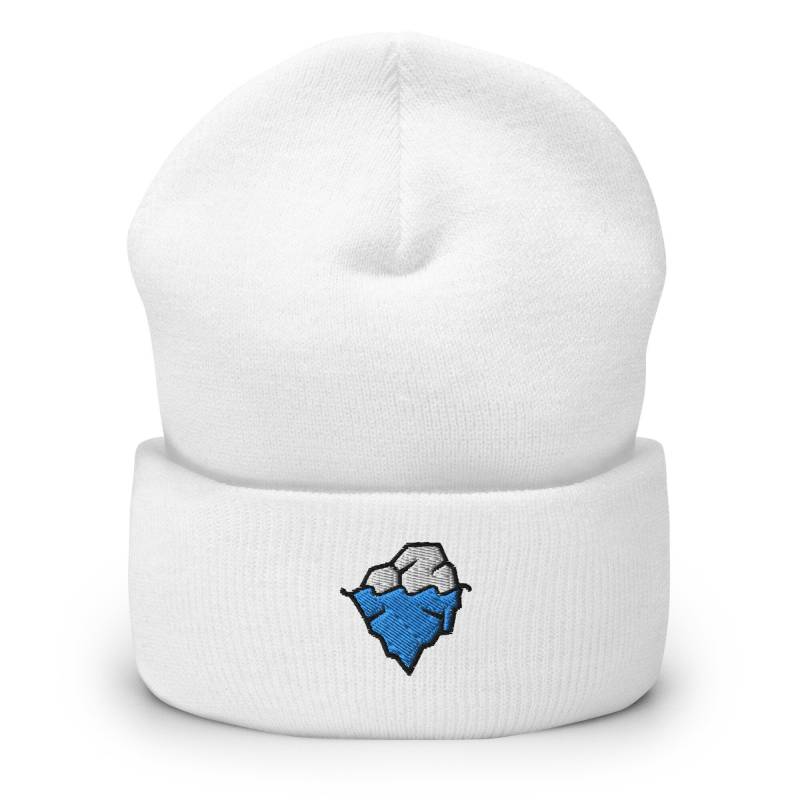 Gletscher Spitze Des Eisbergs Bestickte Mütze, Handgefertigte Cuffed Knit Unisex Slouchy Erwachsene Winter Mütze Geschenk von GetStitch