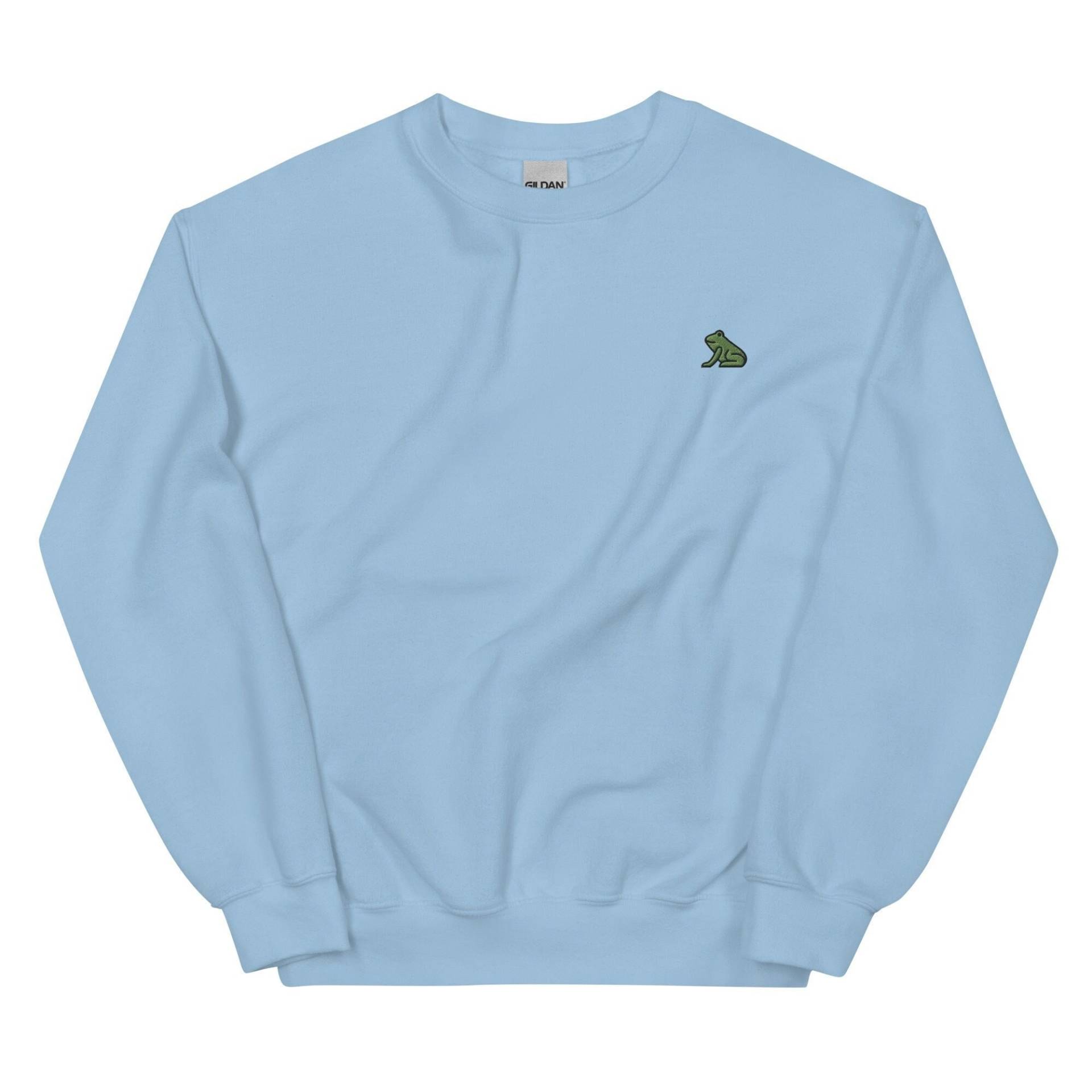 Frosch Besticktes Sweatshirt Geschenk, Süßer Unisex Rundhalspullover, Langarmpullover - Mehrere Farben von GetStitch