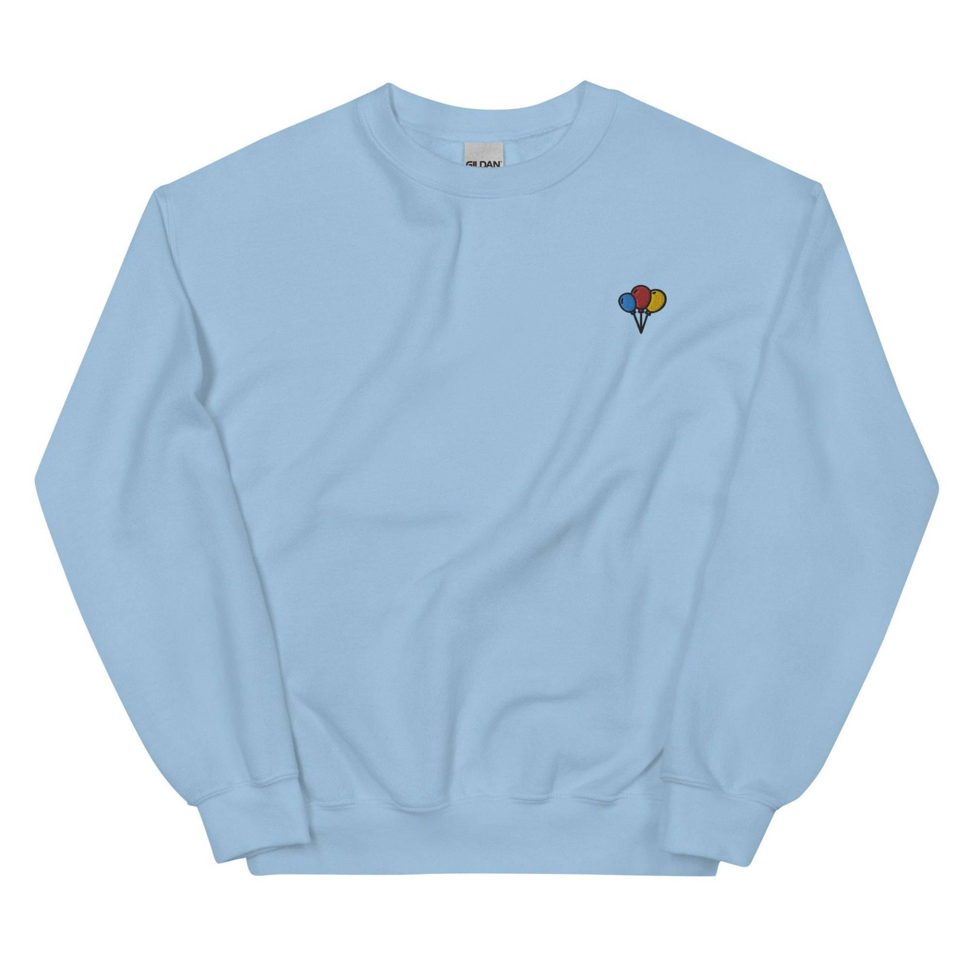 Geburtstags-Ballons Besticktes Sweatshirt Geschenk, Niedlicher Unisex Rundhalspullover, Langarmpullover - Mehrere Farben von GetStitch