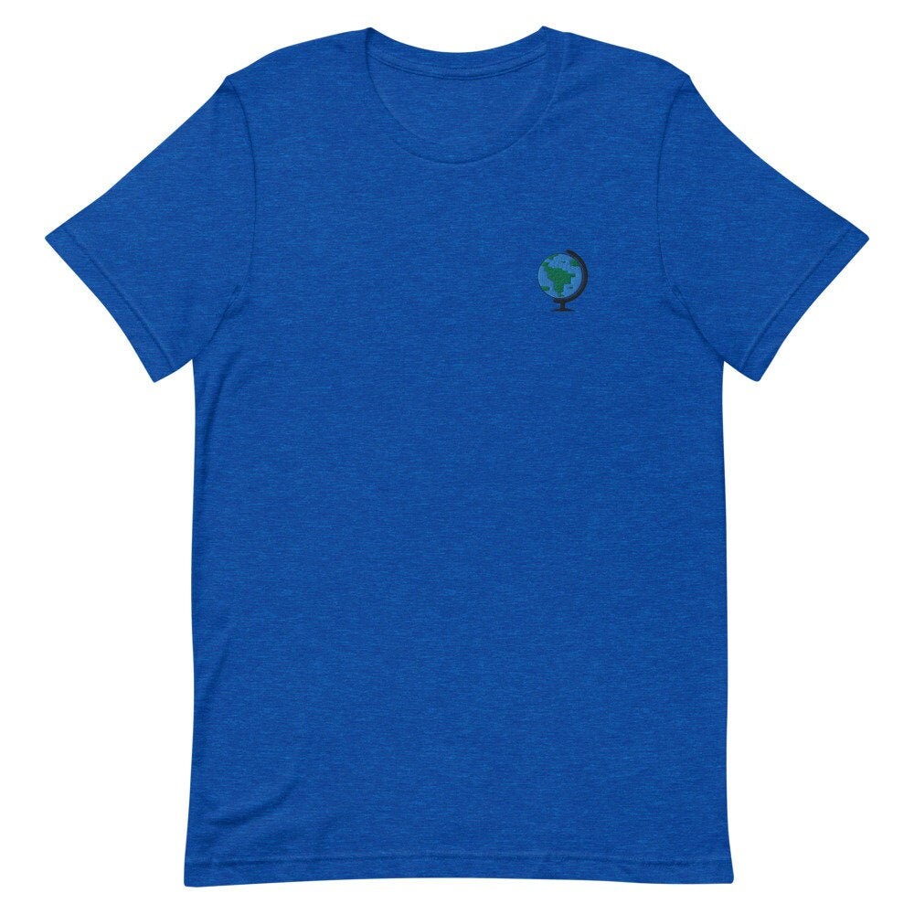 Globe Of Earth Gesticktes Unisex T-Shirt Geschenk Für Freund, Freundin, Kurzarm-Shirt - Mehrere Farben von GetStitch