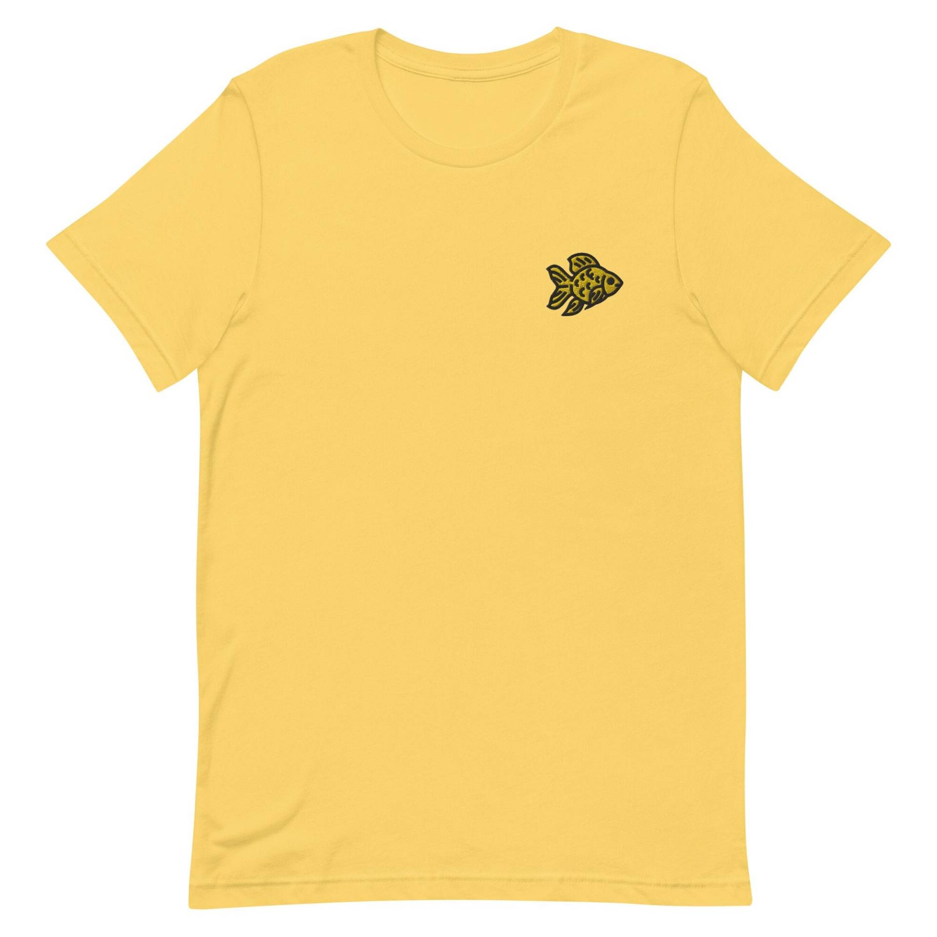 Goldfisch Unisex T-Shirt, Besticktes T-Shirt Geschenk Für Freund, Freundin, Kurzarm Shirt - Mehrere Farben von GetStitch