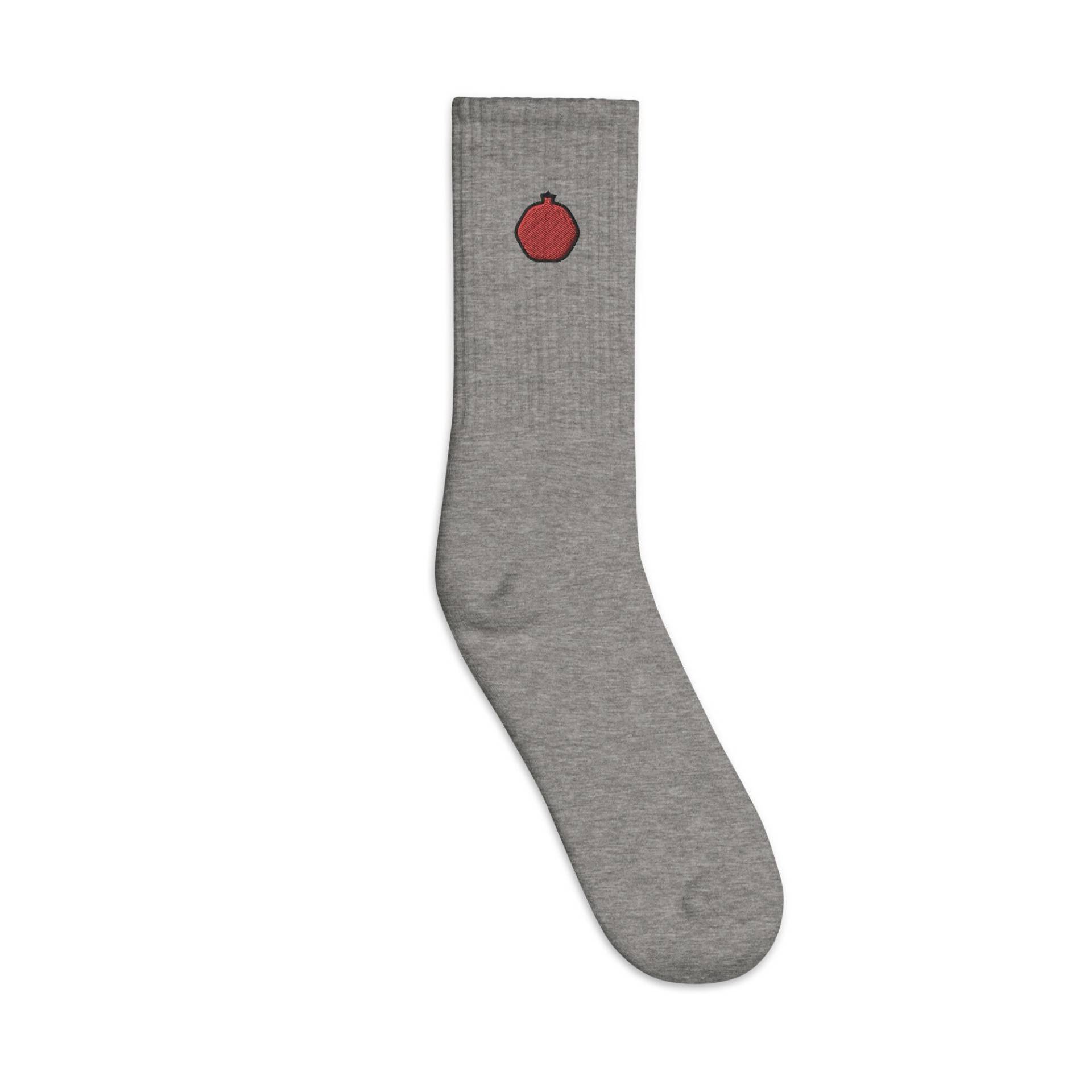 Granatapfel Bestickte Socken, Premium Lange Socken Geschenk - Mehrere Farben von GetStitch