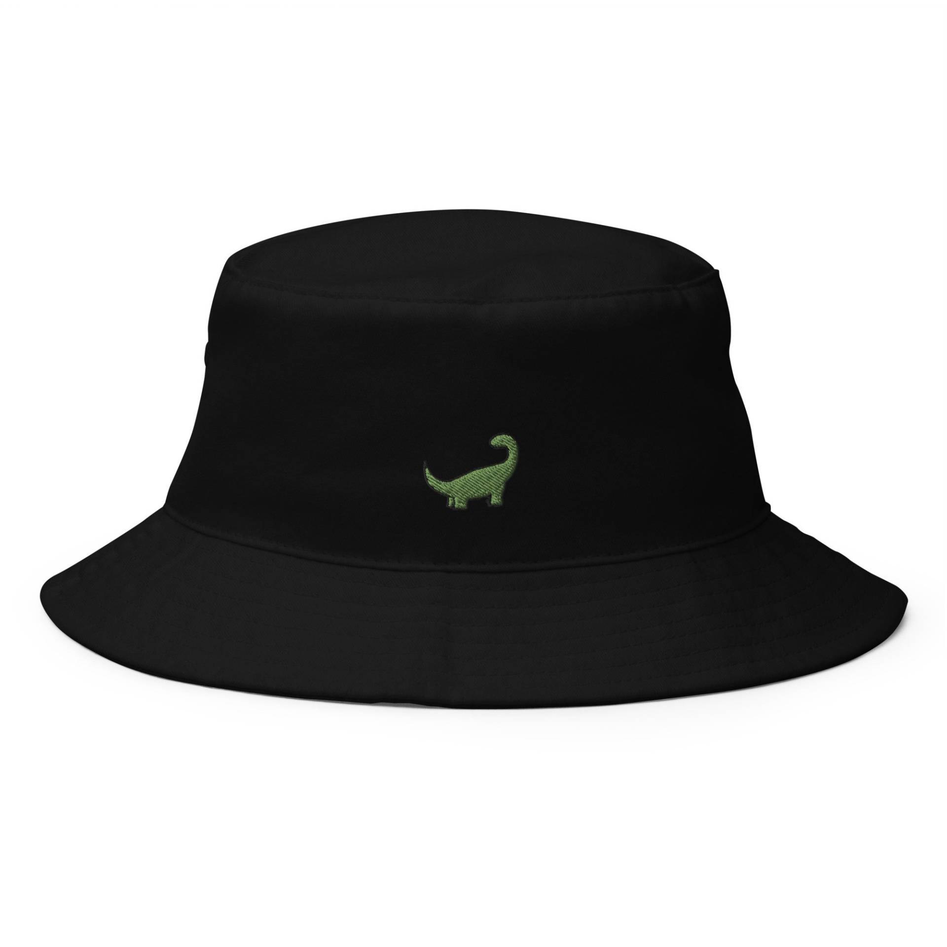 Grüner Brachiosaurus Dinosaurier Bestickter Bucket Hat, Handgemachter Unisex Baumwollhut Sonnenhut, Sommerhut von GetStitch