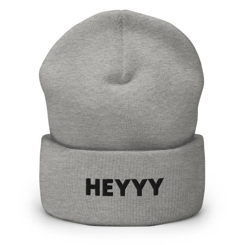 Heyyy Bestickte Mütze, Handgefertigte Manschette Stricken Unisex Slouchy Erwachsene Wintermütze Mütze Geschenk von GetStitch