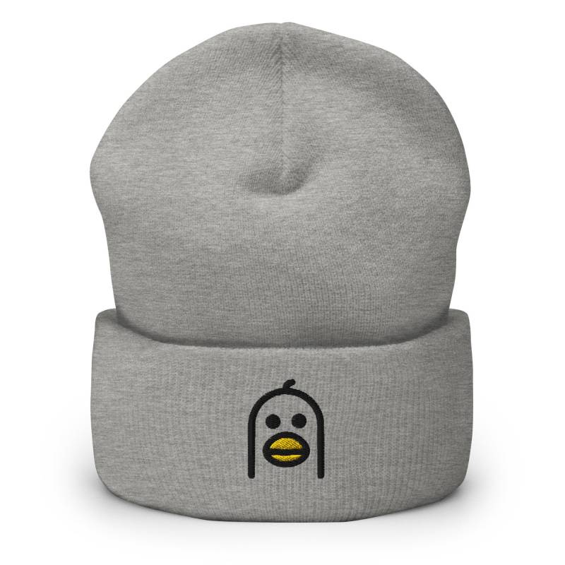 Huhn Vogel Gesicht Bestickte Mütze, Handgefertigte Cuffed Knit Unisex Slouchy Erwachsene Winter Hut Mütze Geschenk von GetStitch