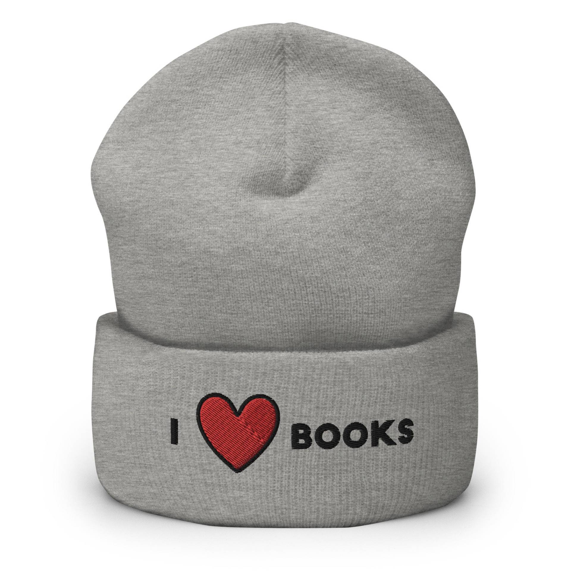 I Heart Bücher Bestickte Mütze, Handmade Cuffed Knit Unisex Slouchy Erwachsene Winter Mütze Geschenk I Heart Bücher Bestickte Mütze, Handmade Cuffed Knit Unisex Slouchy Erwachsene Winter Mütze Geschenk von GetStitch