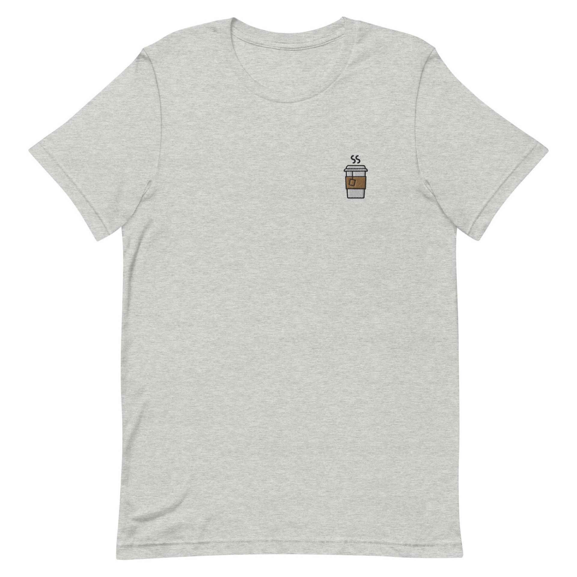 Kaffee Unisex T-Shirt, Besticktes T-Shirt Geschenk Für Freund, Freundin, Kurzarm-Shirt - Mehrere Farben von GetStitch