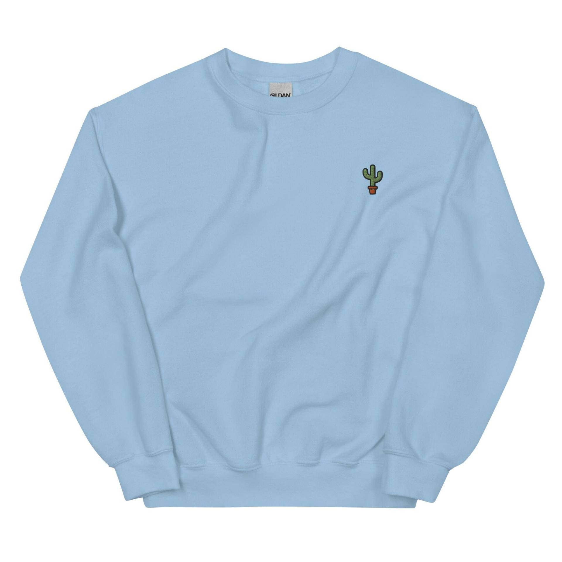 Kaktus Besticktes Sweatshirt Geschenk, Niedlicher Unisex Rundhalspullover, Langarmpullover - Mehrere Farben von GetStitch