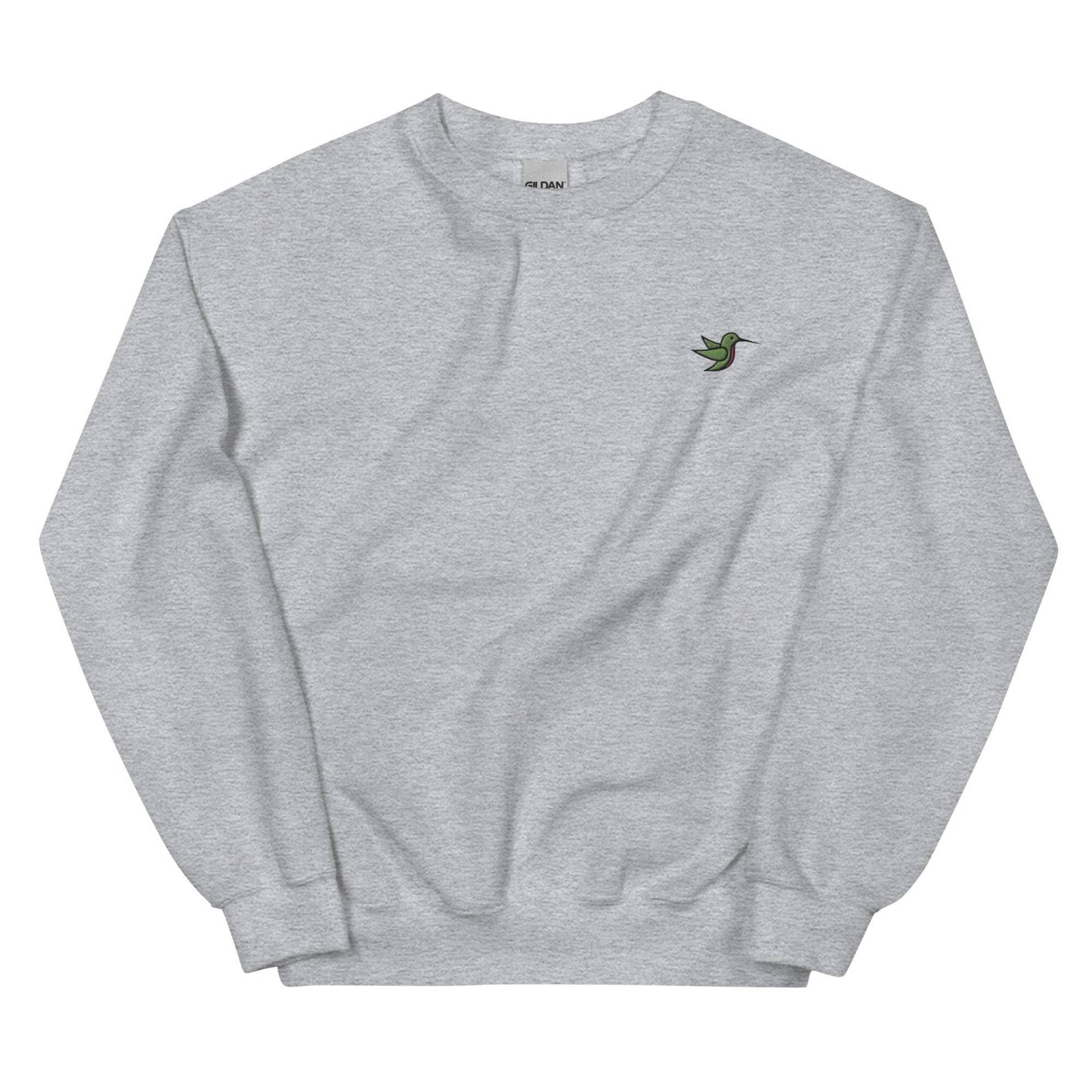 Kolibri Besticktes Sweatshirt Geschenk, Süßer Unisex Crewneck Pullover, Langarm Pullover - Mehrere Farben von GetStitch