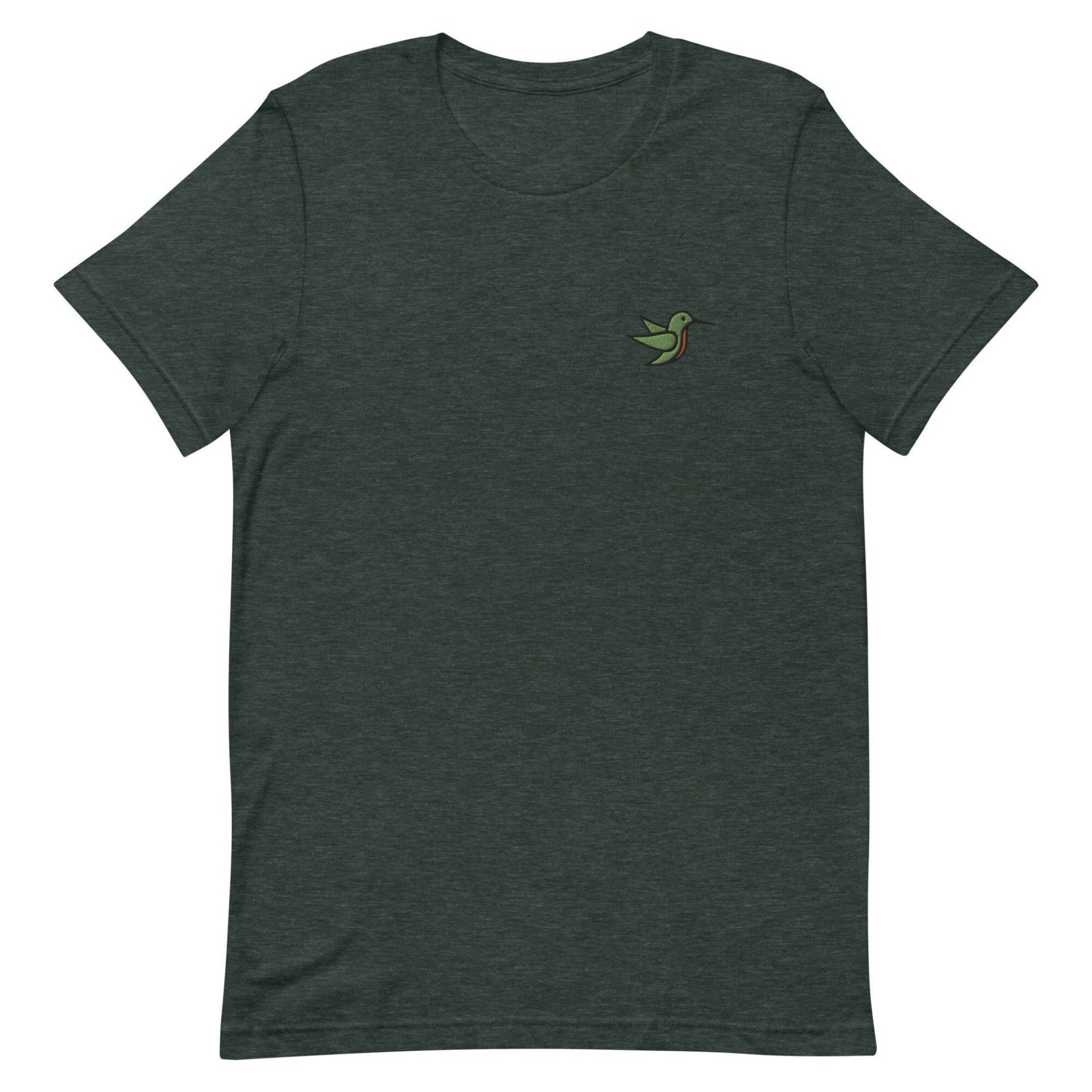 Kolibri Gesticktes Unisex T-Shirt Geschenk Für Freund, Freundin, Kurzarm-Shirt - Mehrere Farben von GetStitch