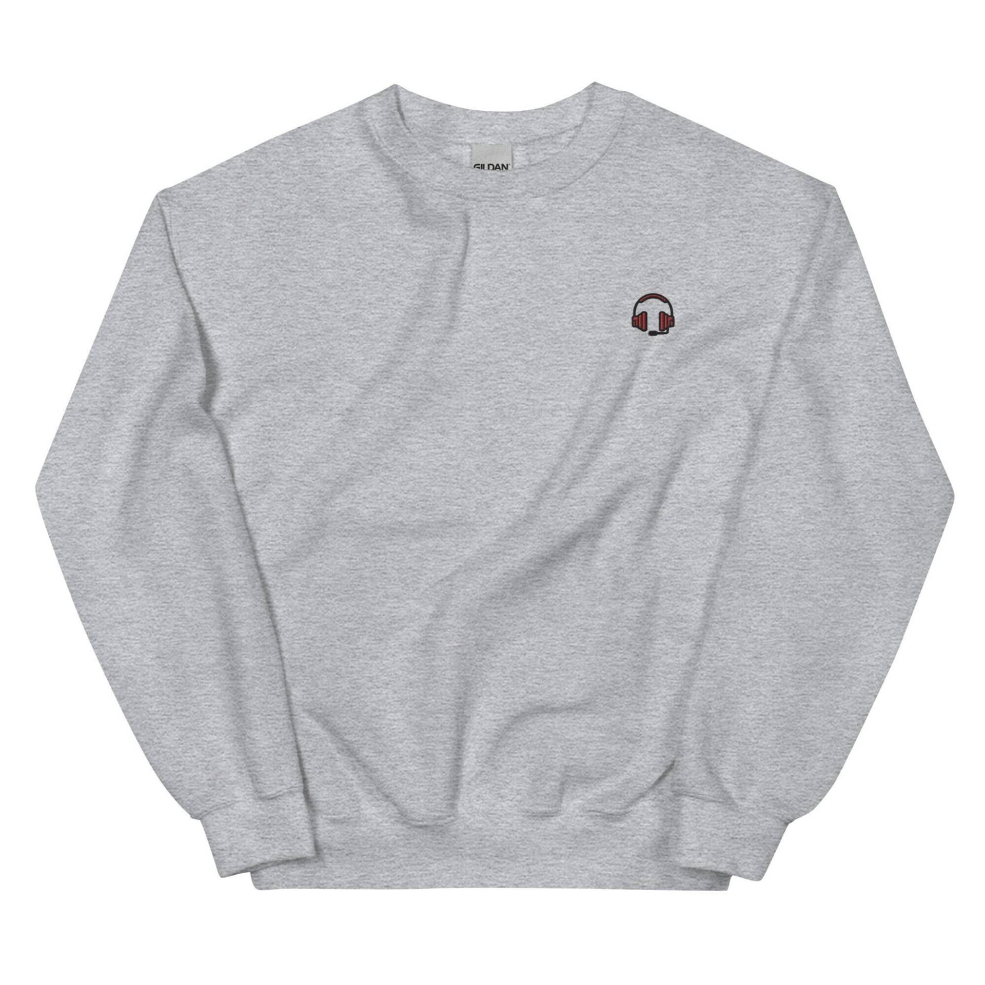 Kopfhörer Besticktes Sweatshirt Geschenk, Süßer Unisex Rundhalspullover, Langarmpullover - Mehrere Farben von GetStitch