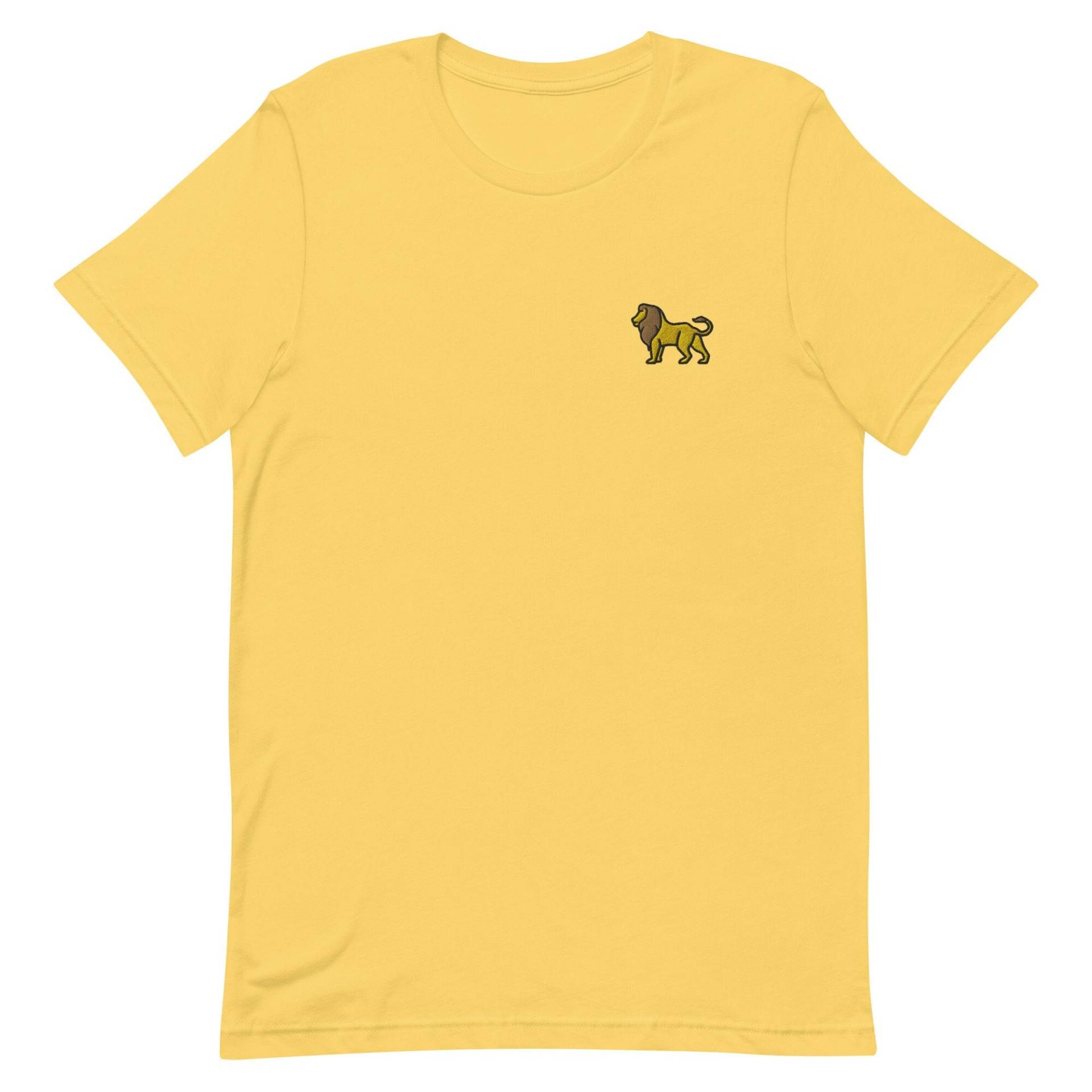 Löwe Unisex T-Shirt, Besticktes T-Shirt Geschenk Für Freund, Freundin, Kurzarmshirt - Mehrere Farben von GetStitch