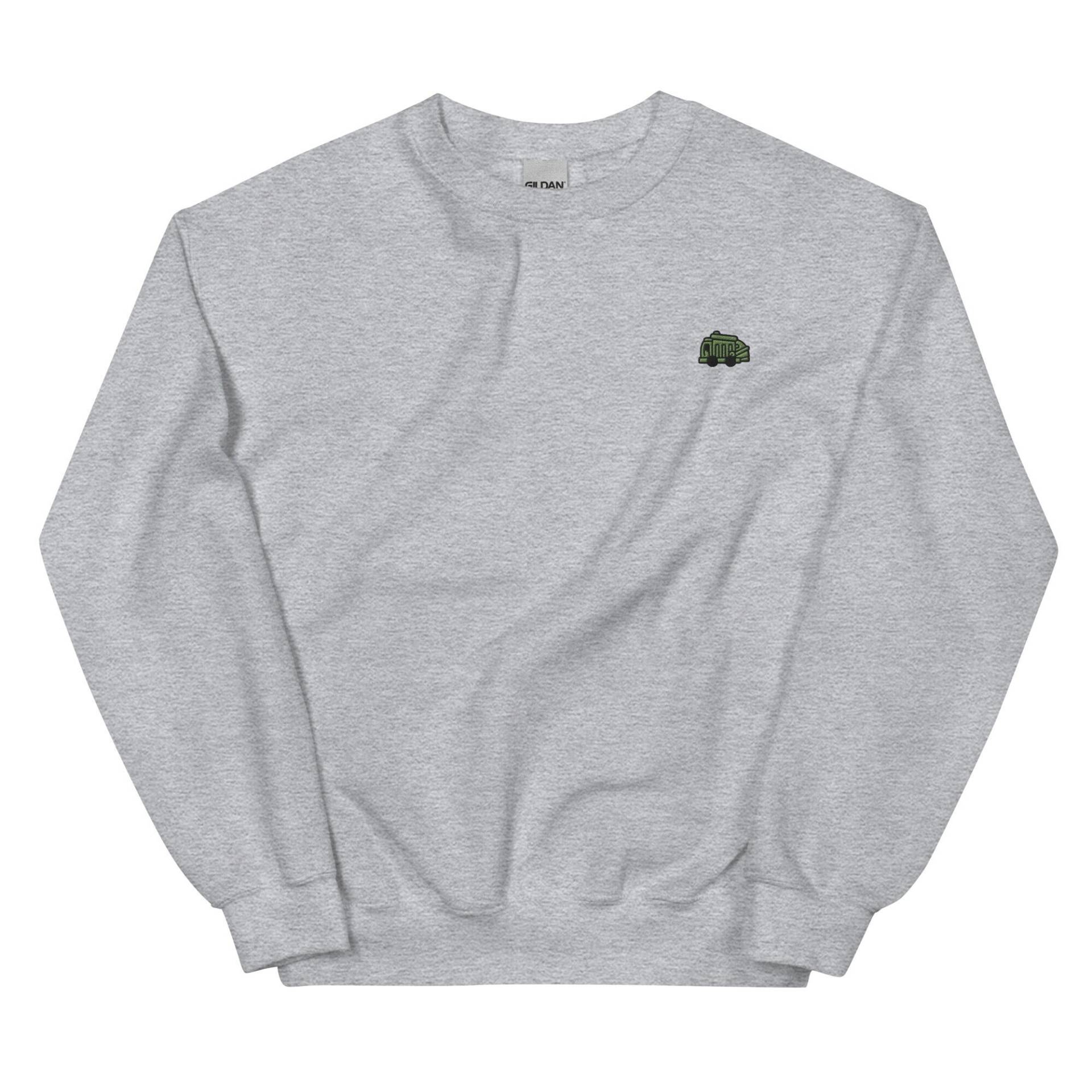 Müllwagen Besticktes Sweatshirt Geschenk, Süßer Unisex Crewneck Pullover, Langarm Pullover - Mehrere Farben von GetStitch