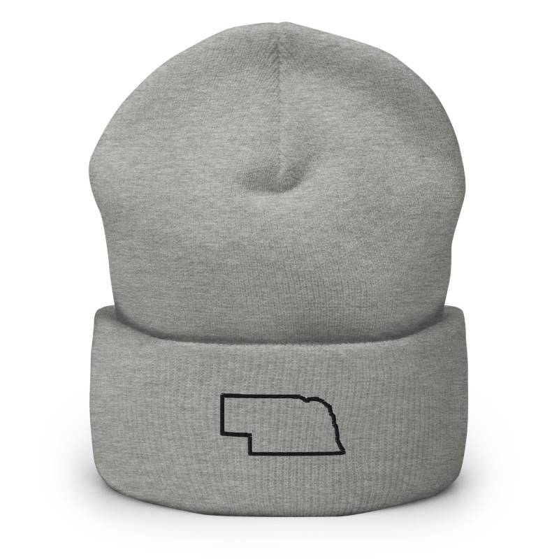 Nebraska State Karte Bestickte Mütze, Handgemachte Cuffed Knit Unisex Slouchy Erwachsene Winter Mütze Geschenk von GetStitch