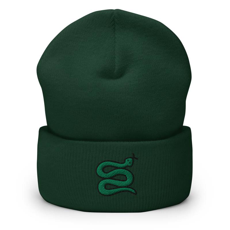 Niedliche Python Reptil Schlange Bestickt Beanie, Handgemachte Manschetten Strick Unisex Slouchy Erwachsene Winter Hut Mütze Geschenk von GetStitch