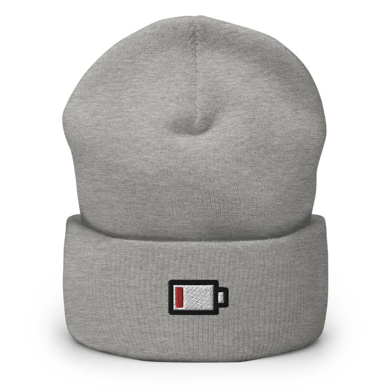 Symbol Für Schwache Batterie, Gestickte Mütze, Handgefertigte Manschette Stricken Unisex Slouchy Erwachsene Wintermütze Mütze Geschenk von GetStitch