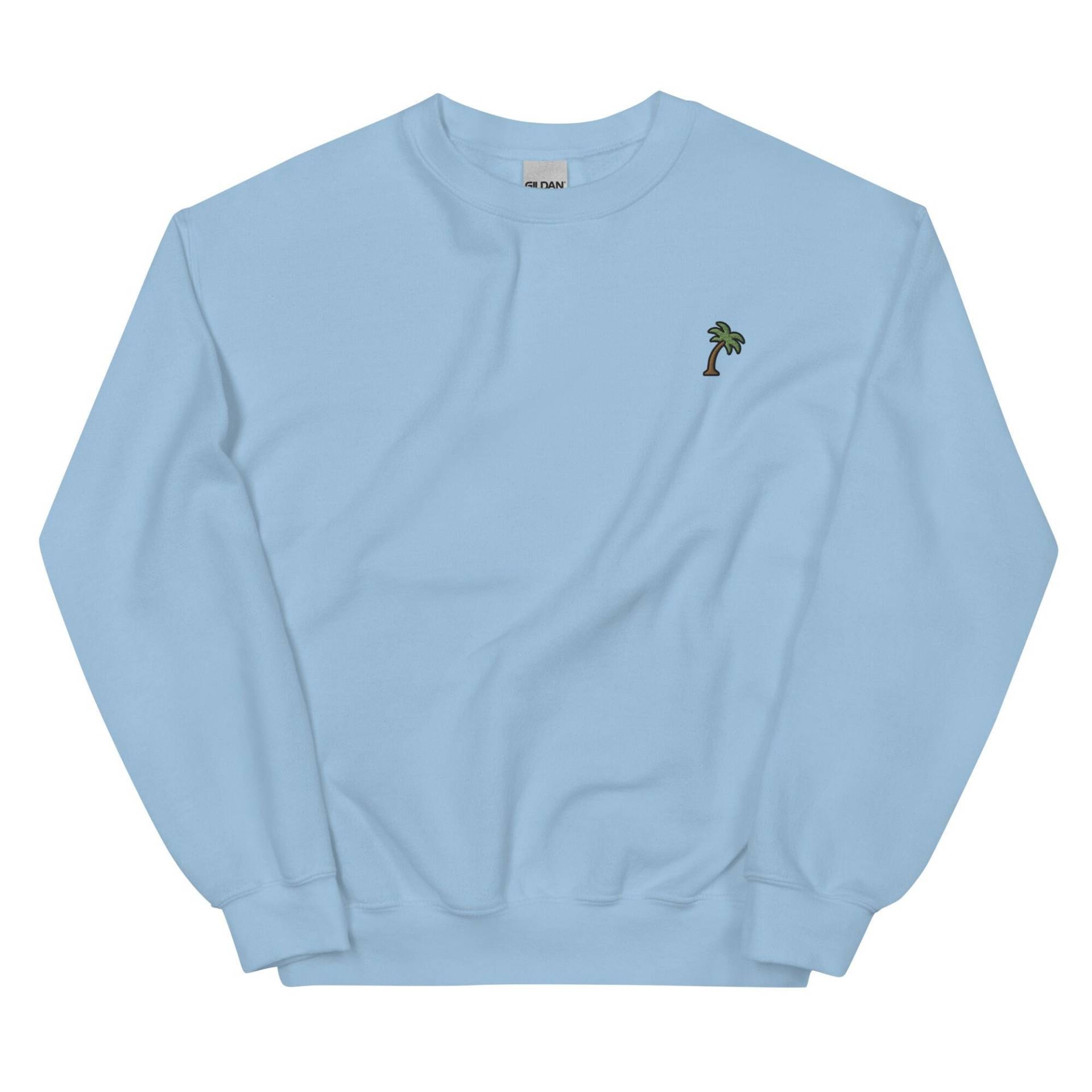 Palme Gesticktes Sweatshirt Geschenk, Niedlicher Unisex Rundhalspullover, Langarmpullover - Mehrere Farben von GetStitch