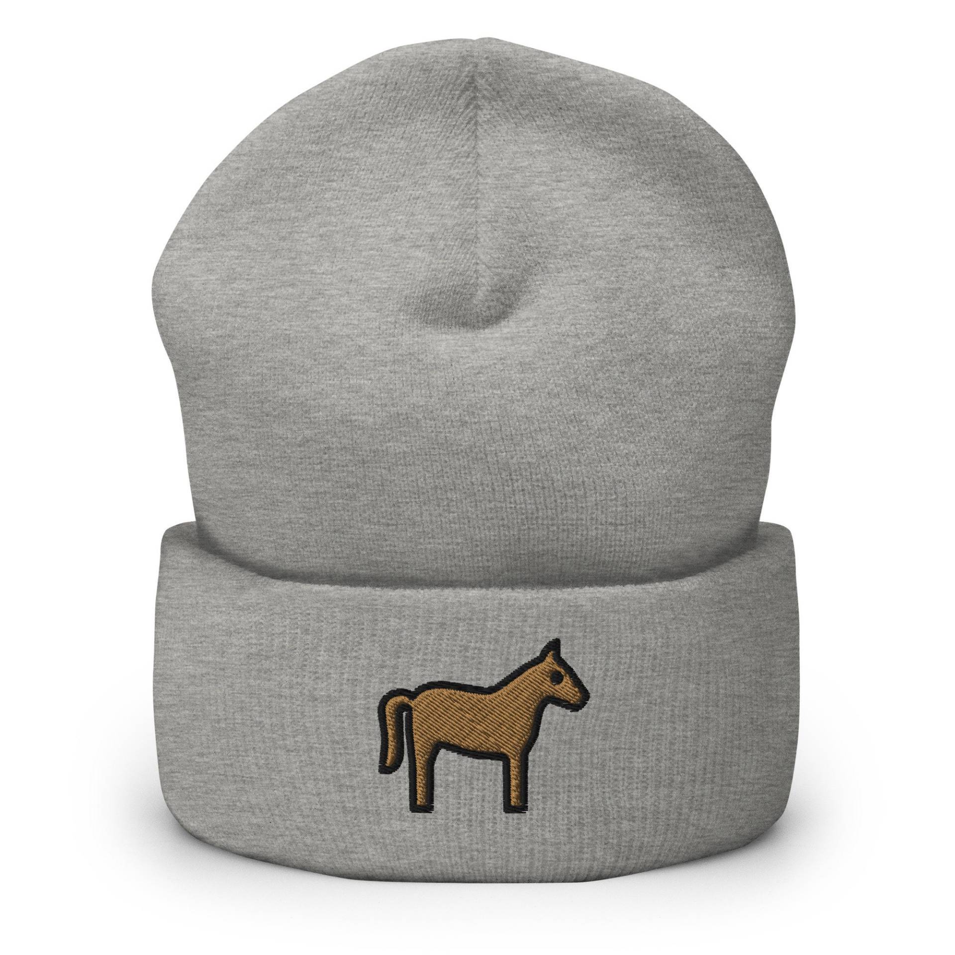 Pferd Reiter, Reiter Geschenk, Mädchen, Pony Bestickt Beanie, Handgemachte Manschetten Strick Unisex Slouchy Erwachsene Winter Hut Mütze Geschenk von GetStitch